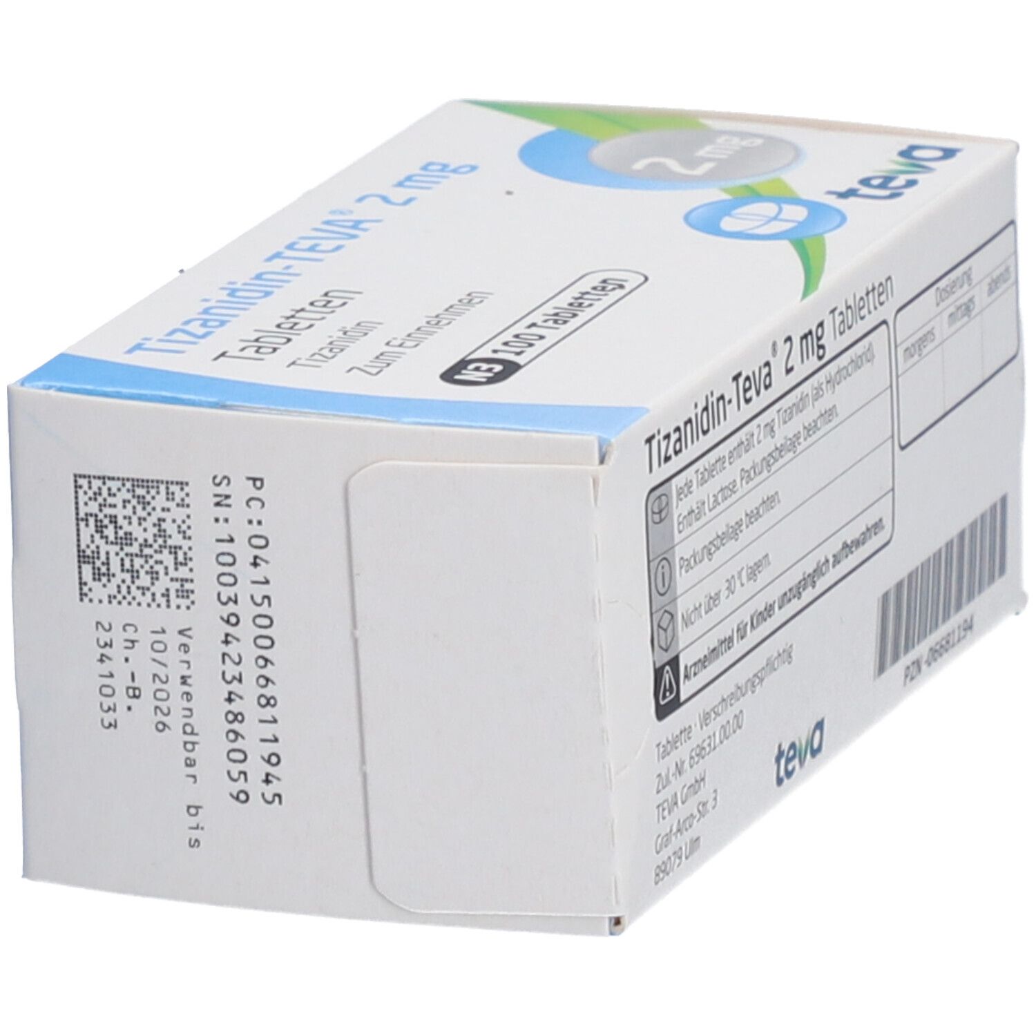 Tizanidin-TEVA® 2 mg 100 - shop-apotheke.com