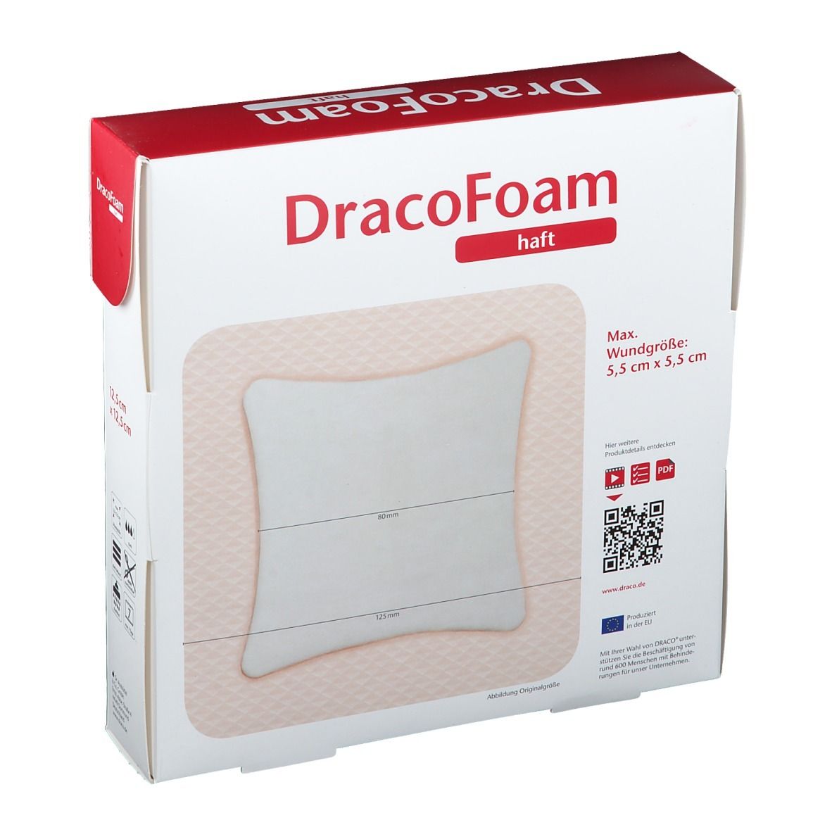 DracoFoam haft steril 12,5 cm x 12,5 cm