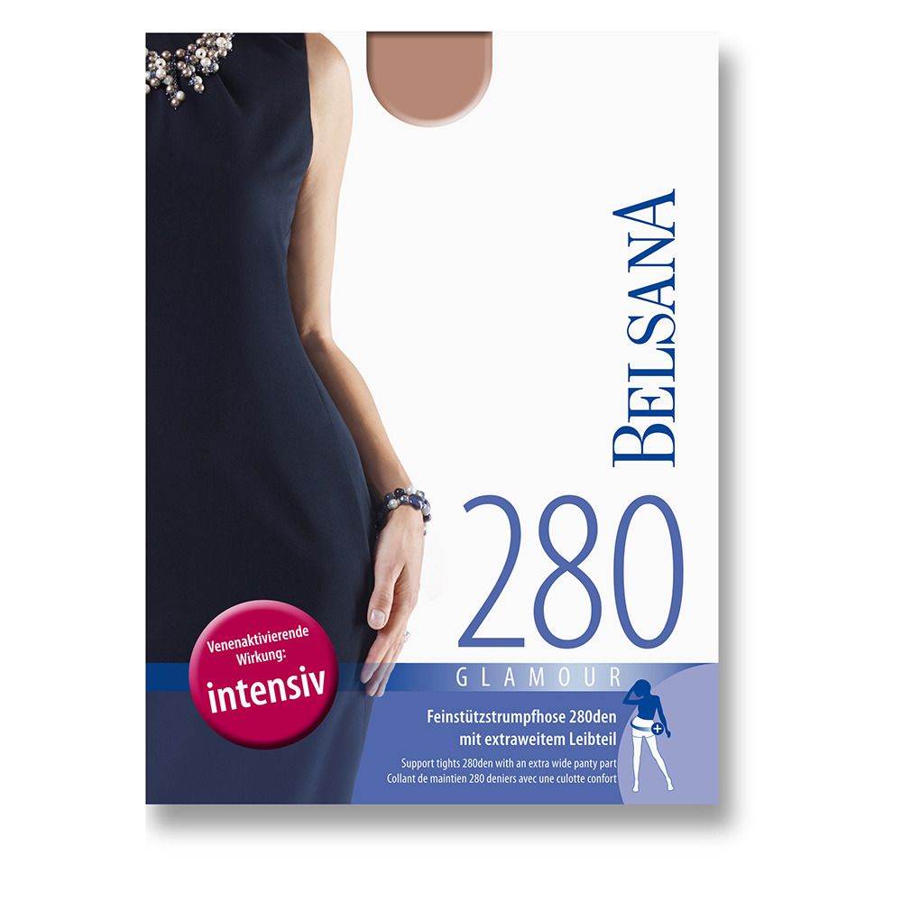 BELSANA 280den Glamour Strumpfhose für Schwangere Größe small Farbe perle normal