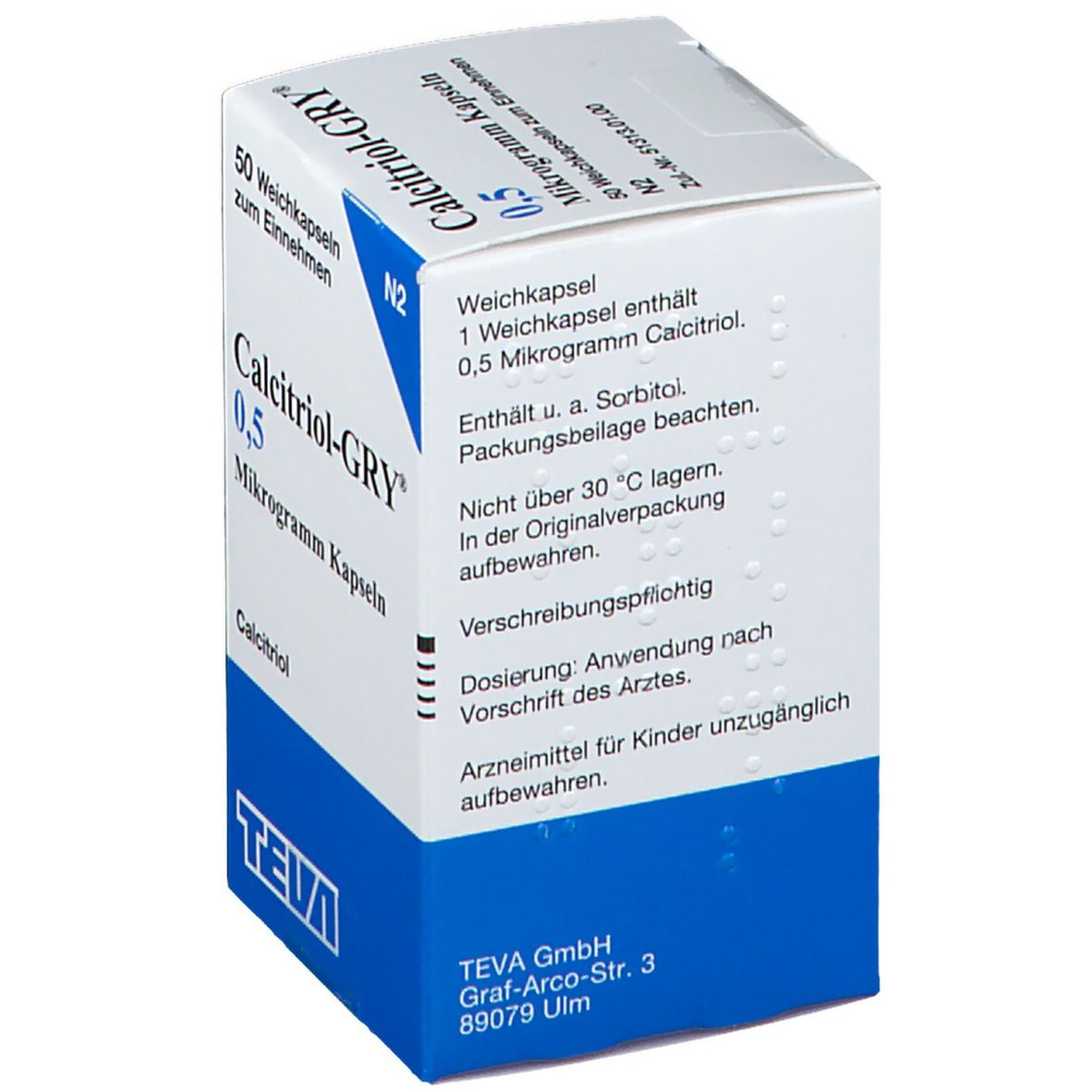 Calcitriol GRY 0,5 Mikrogramm Kapseln 20 St Weichkapseln