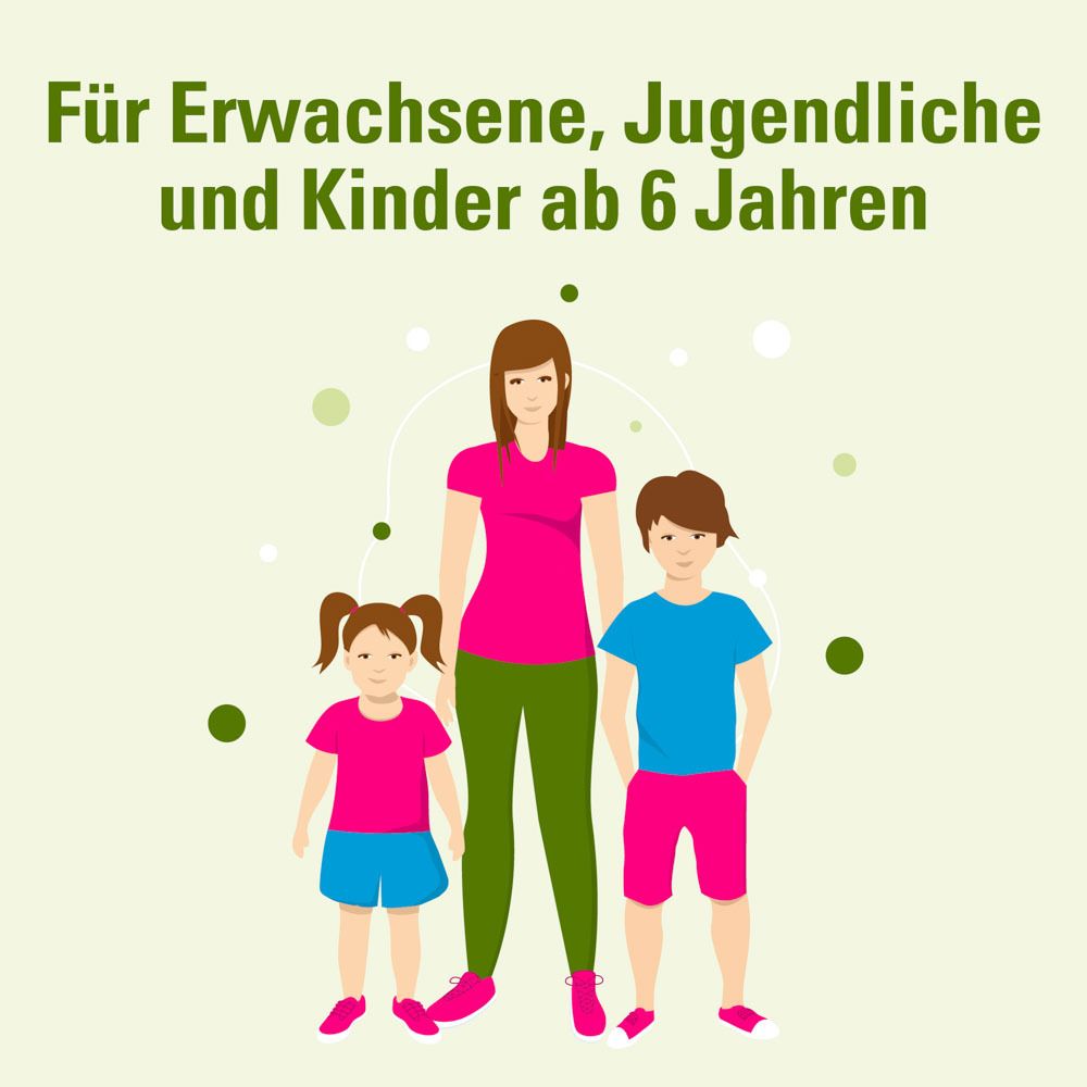 Illustration einer Familie. Text: Für Erwachsene, Jugendliche und Kinder ab 6 Jahren.