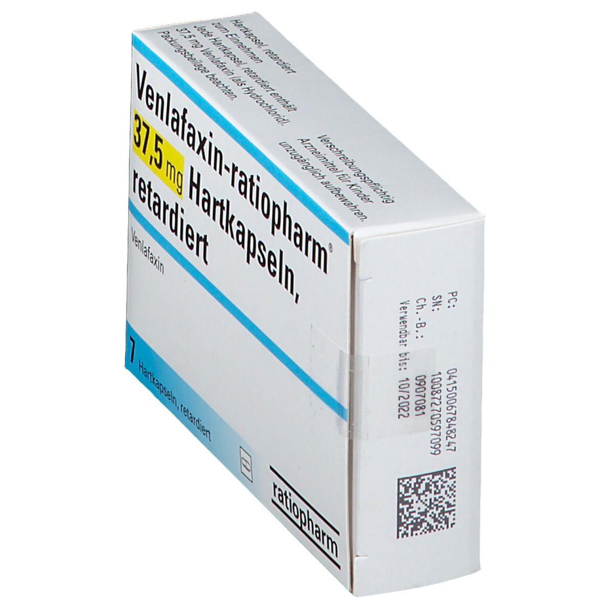 VENLAFAXIN-ratiopharm 37,5 mg Hartkaps.retard. 7 St Retard-Kapseln