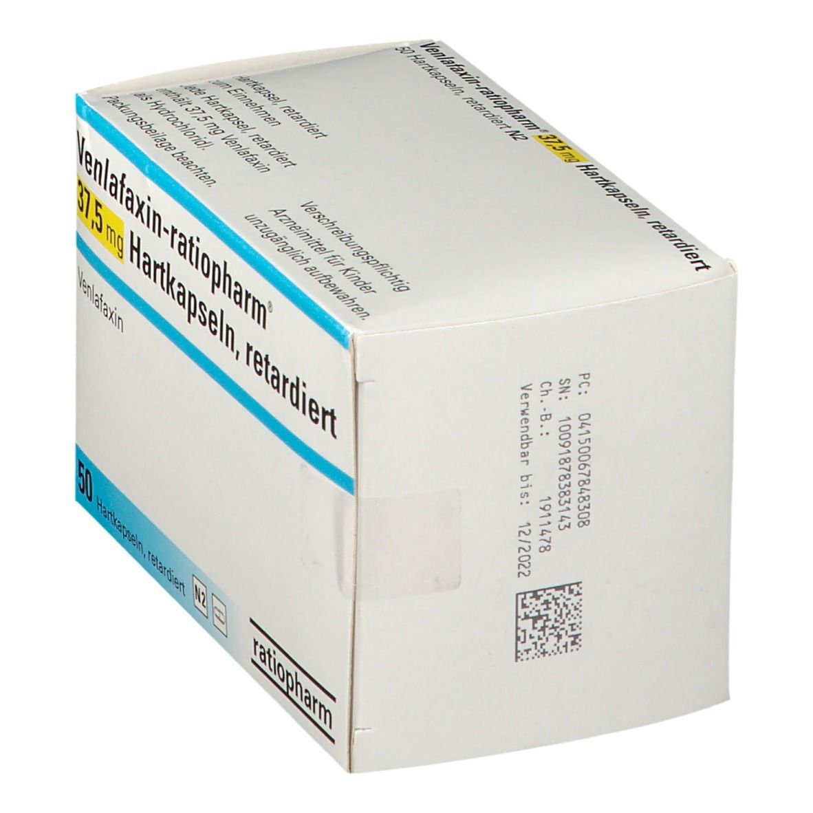 VENLAFAXIN-ratiopharm 37,5 mg Hartkaps.retard. 50 St Retard-Kapseln