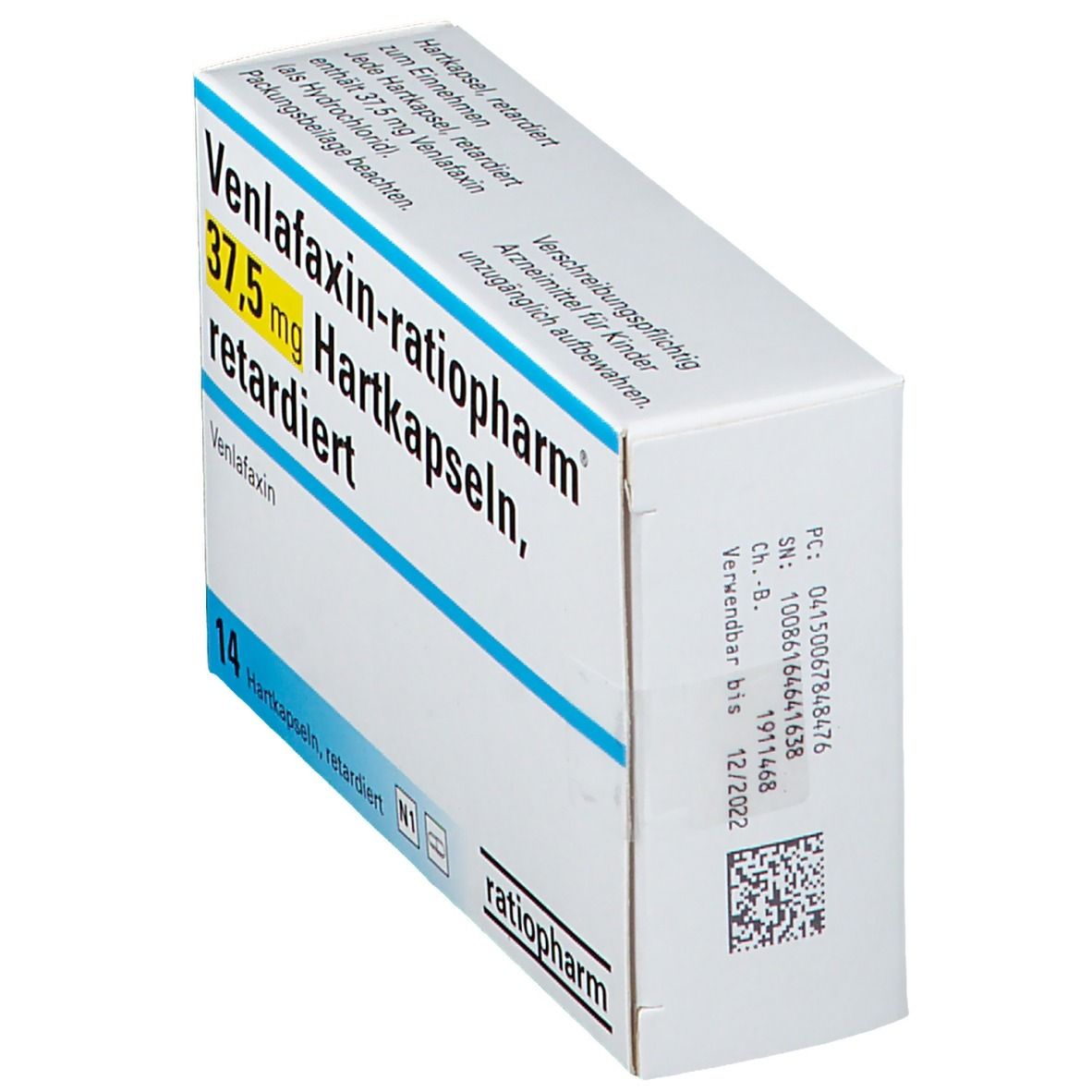 VENLAFAXIN-ratiopharm 37,5 mg Hartkaps.retard. 14 St Retard-Kapseln