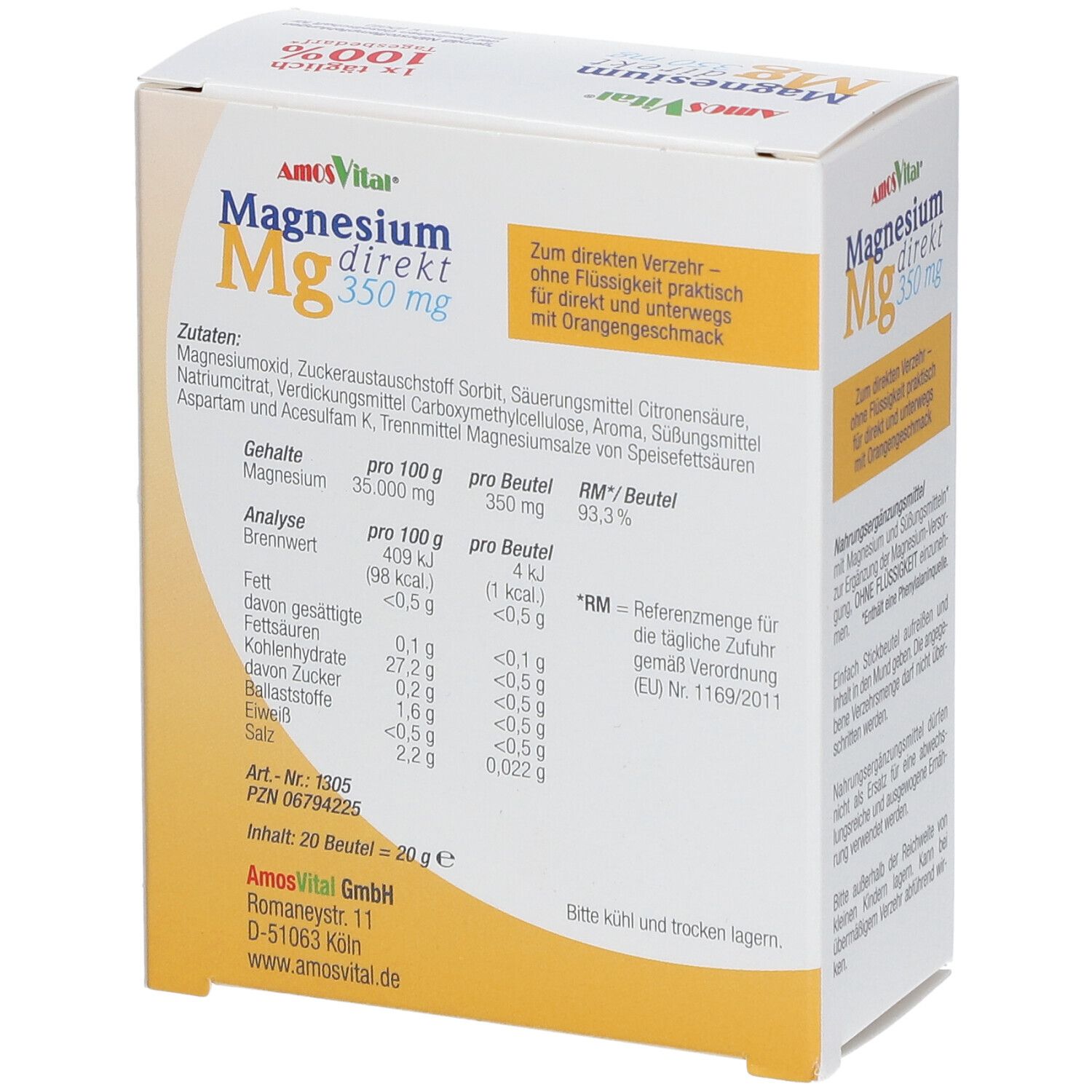 AmosVital® Magnesium Direkt 350 mg Beutel