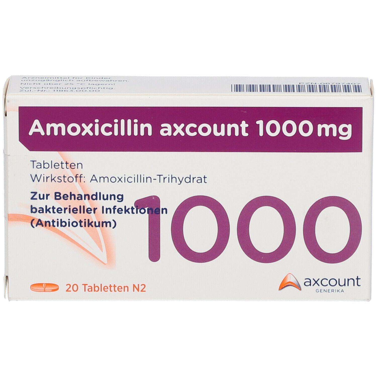 Amoxicillin axcount 1000 mg 20 St mit dem ERezept kaufen Shop Apotheke
