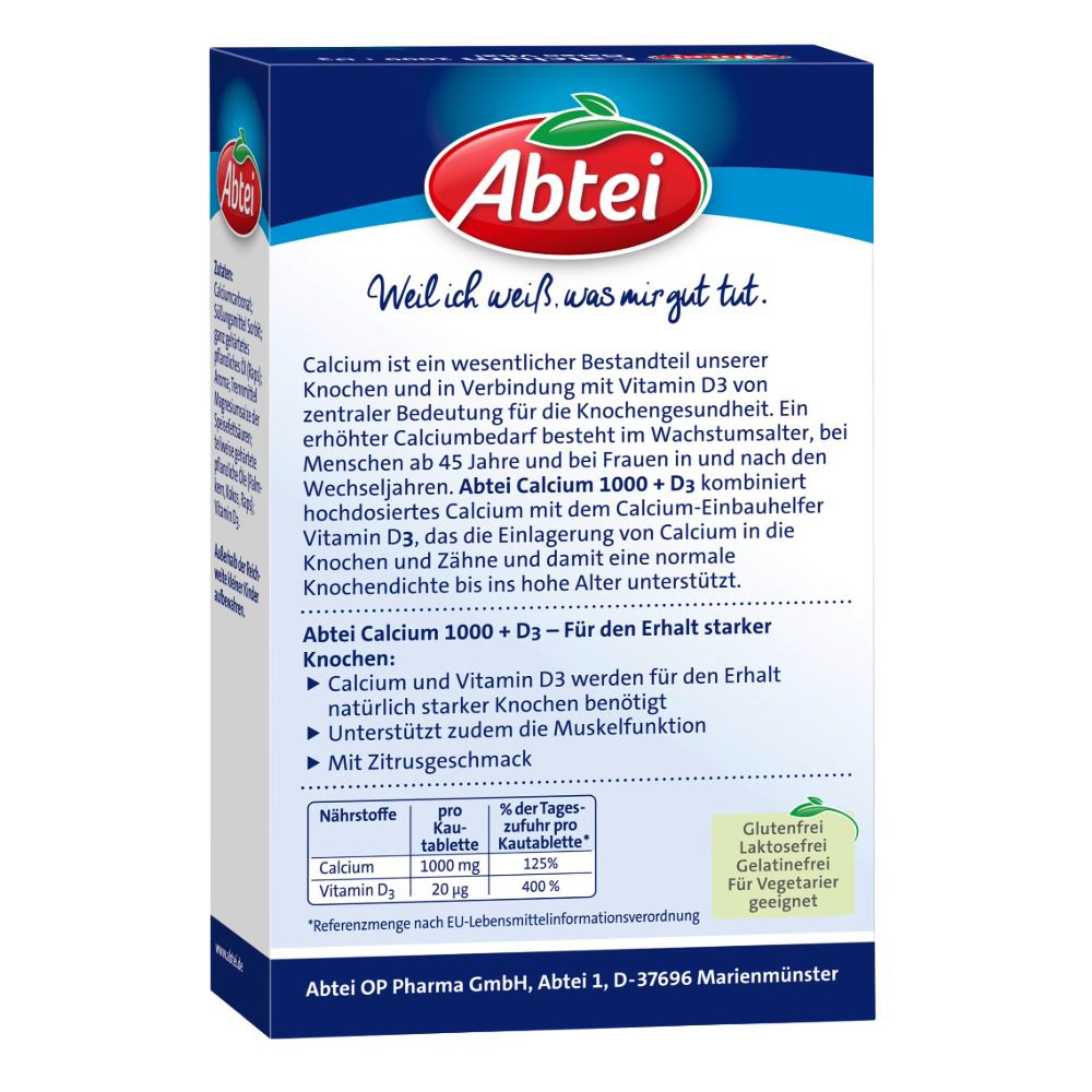 Abtei Calcium 1000 + D3 Osteo Vital Kautabletten