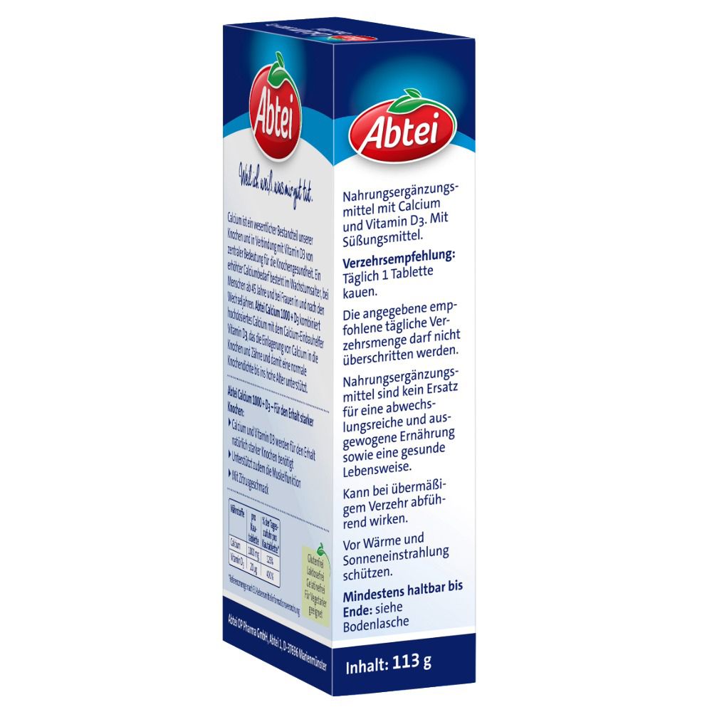 Abtei Calcium 1000 + D3 Osteo Vital Kautabletten