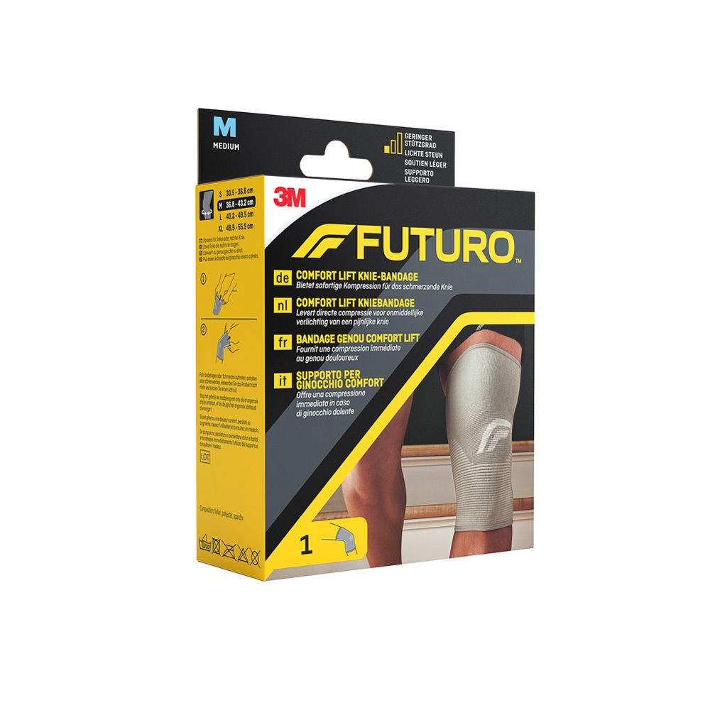 FUTURO Comfort Knie-Bandage, Größe M, in Verpackung. Größenangaben auf der Verpackung.