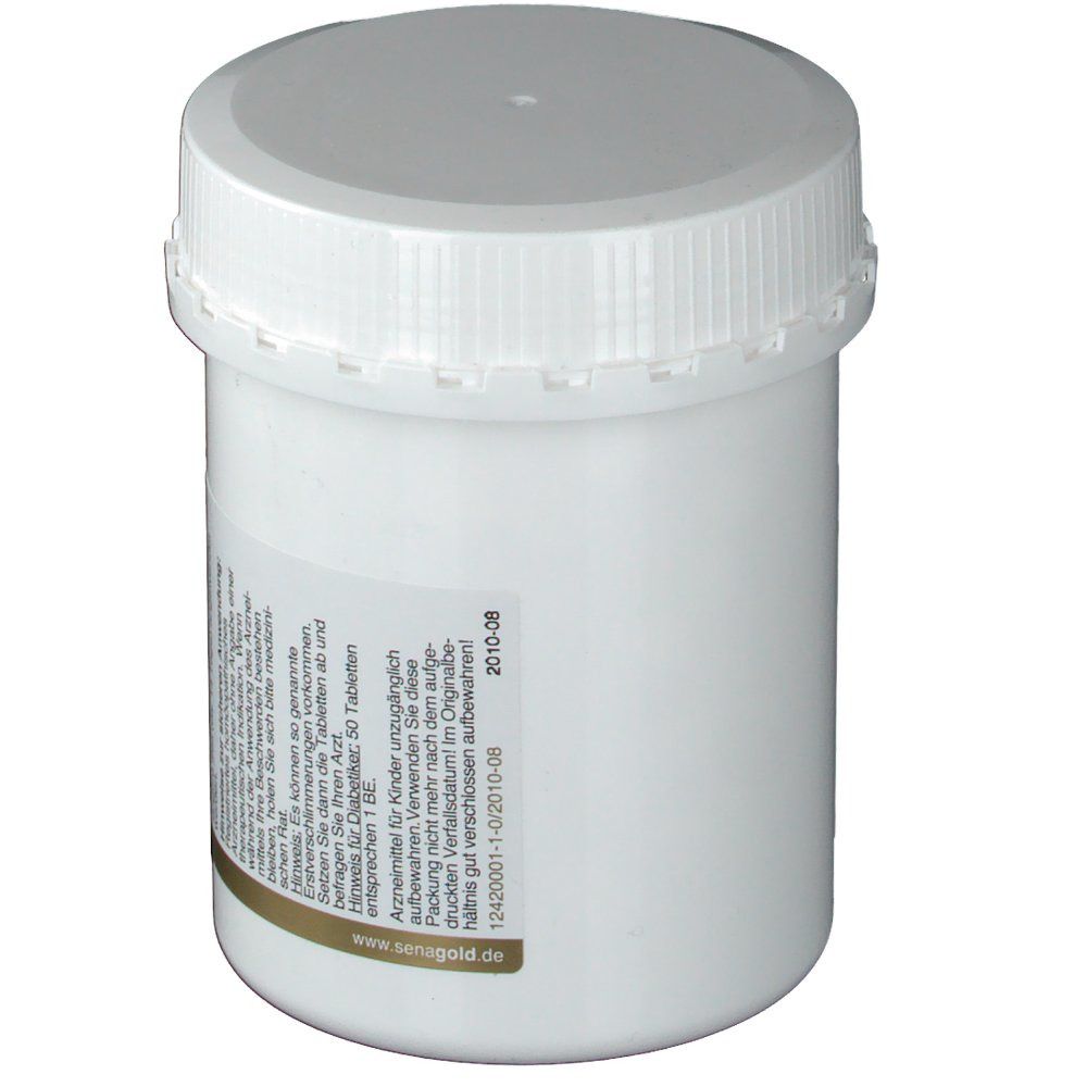 Weiße Dose mit Schraubverschluss. Text auf der Dose. Seitenansicht.