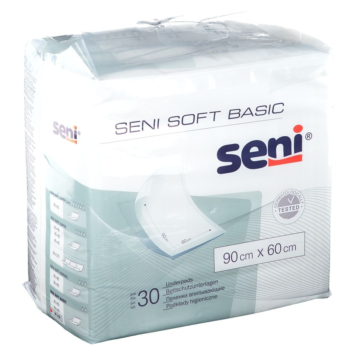 Seni Soft Basic Bettschutzunterlage 60x90 cm 30 St