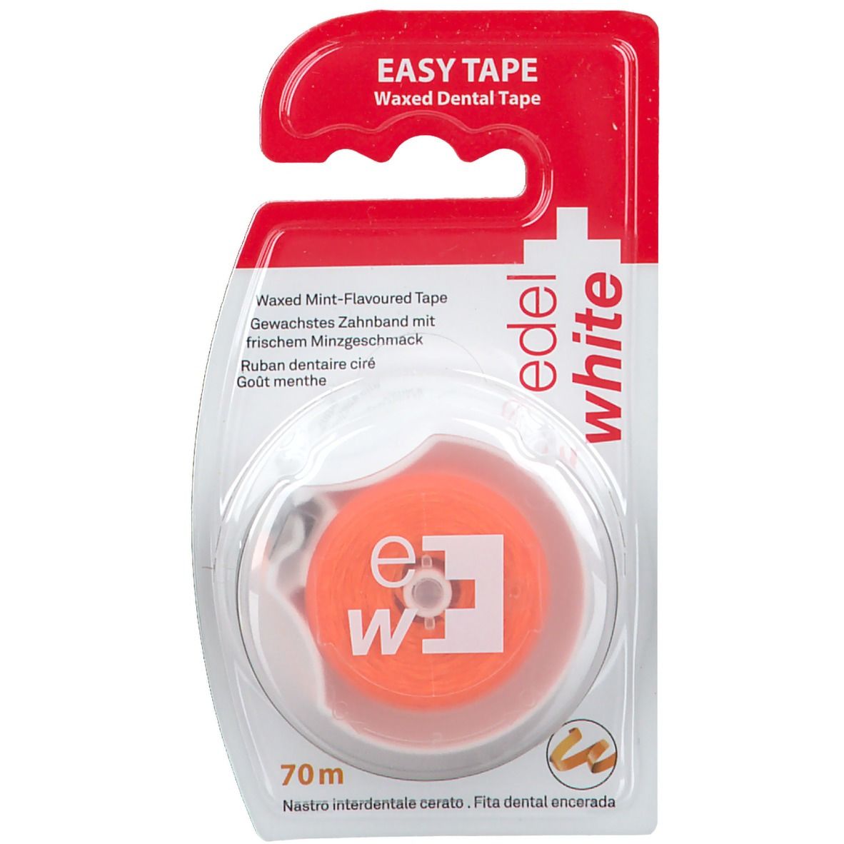 Edelwhite DentalTape waxed Zahnseide 70 m 1 St