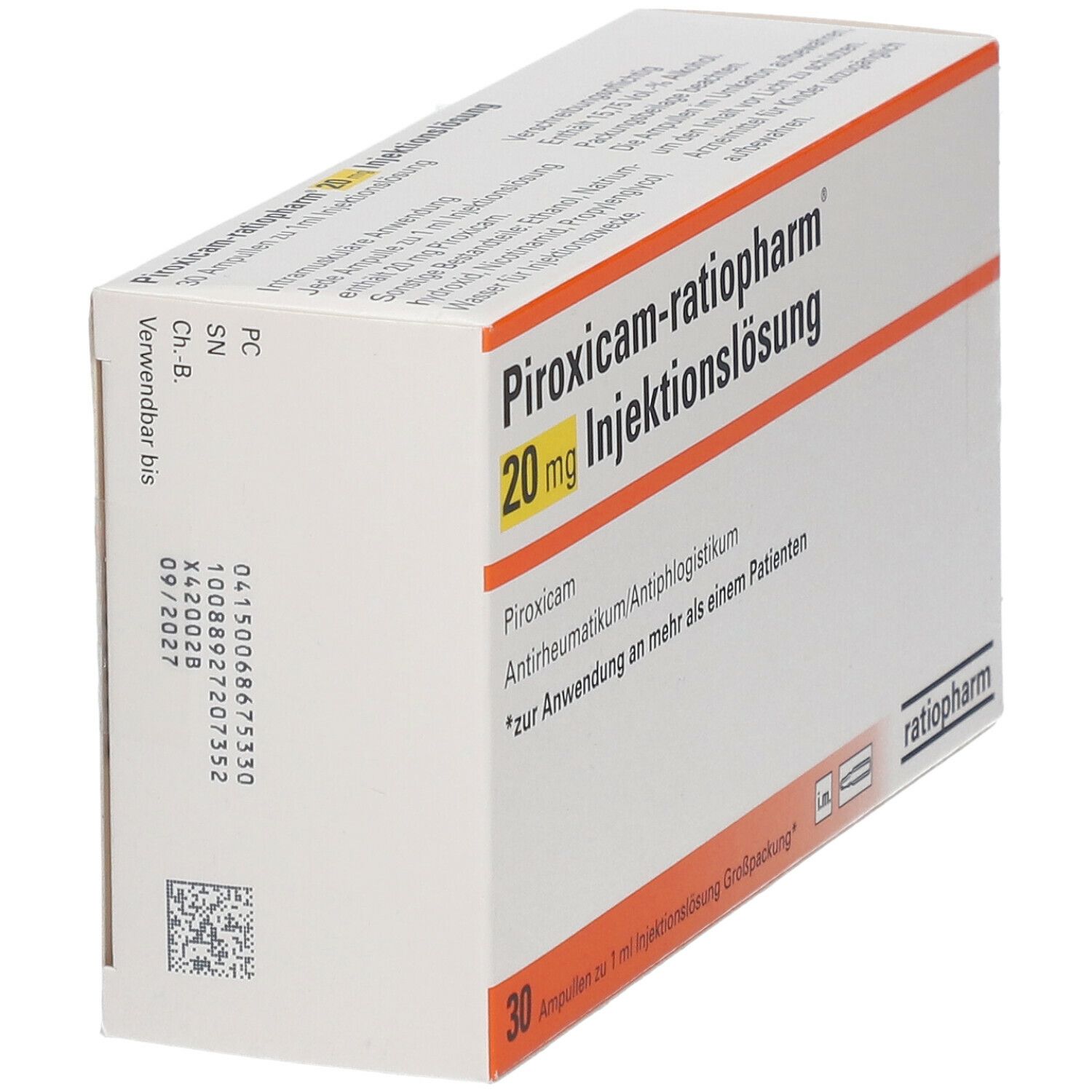 PIROXICAM-ratiopharm 20 Injektionslösung Ampullen 30 St