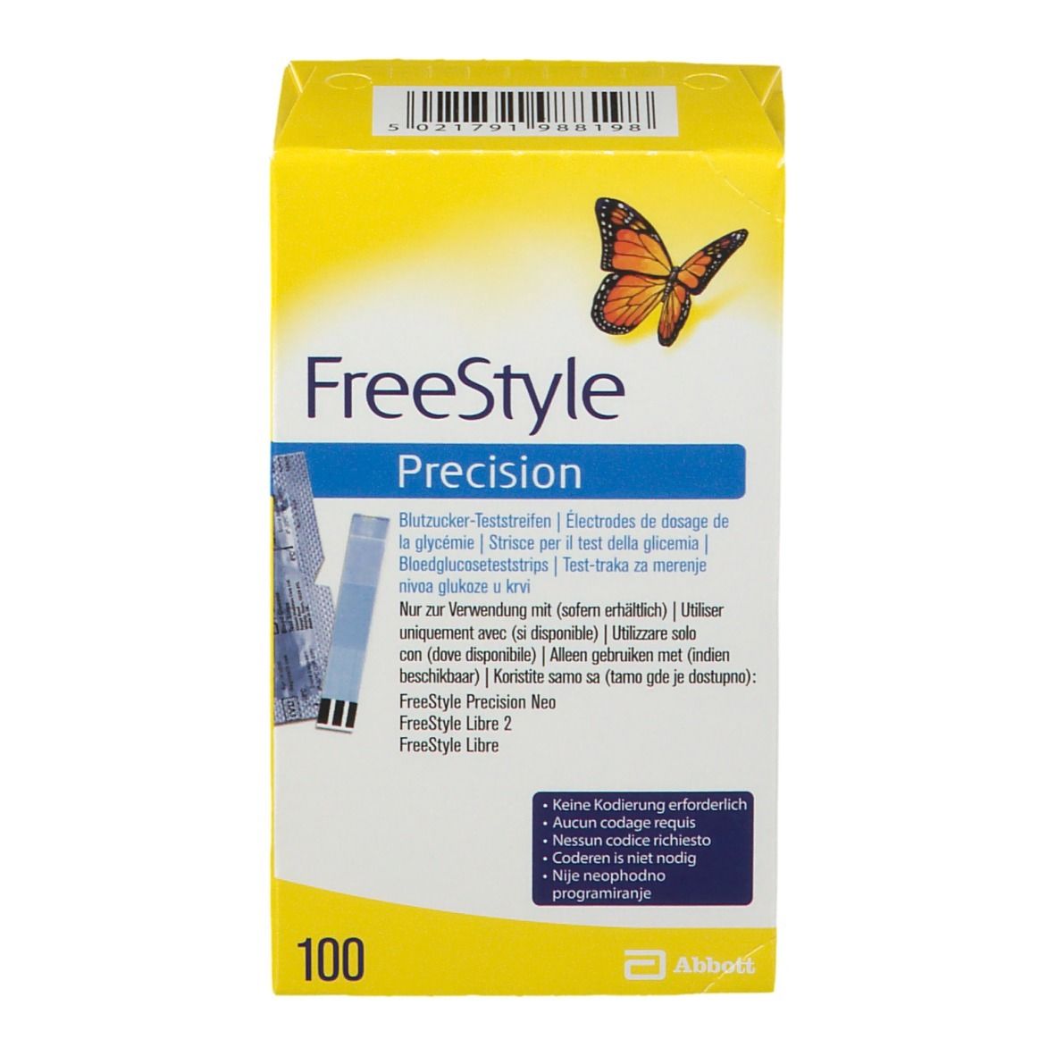 FreeStyle Precision Blutzucker-Teststreifen ohne Codierung