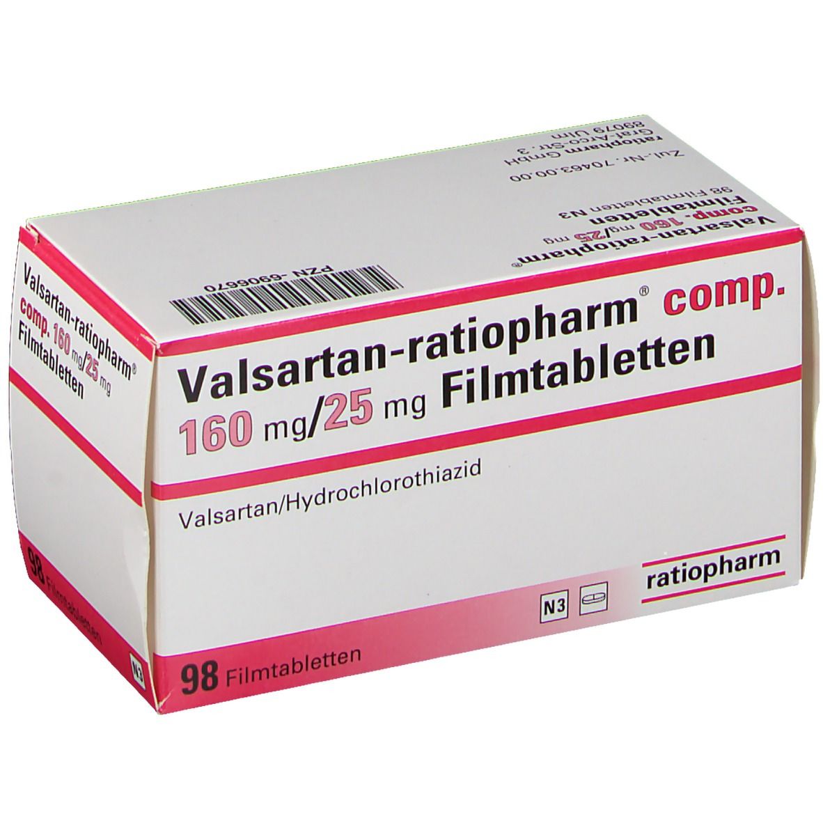 Valsartan-ratiopharm® comp. 160 mg/25 mg