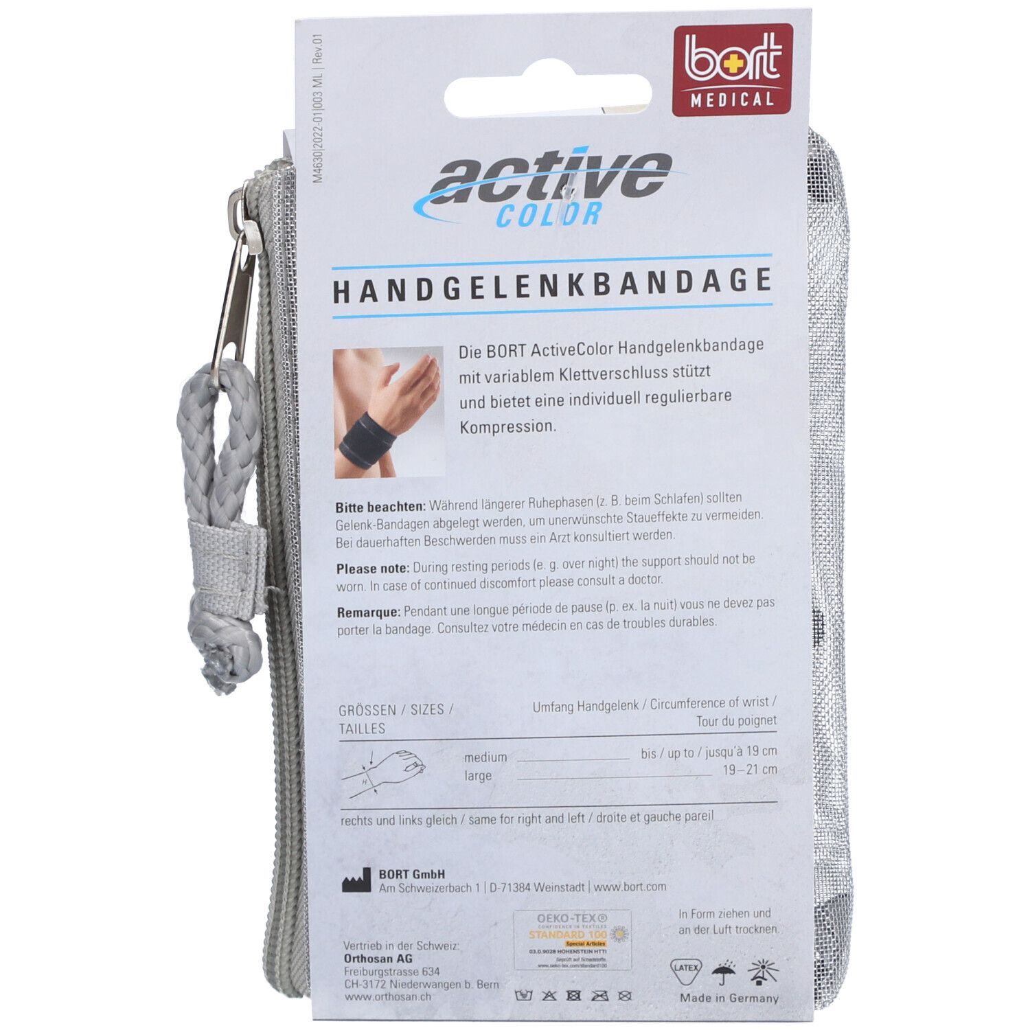 Bort Activecolor Handgelenkbandage medium haut