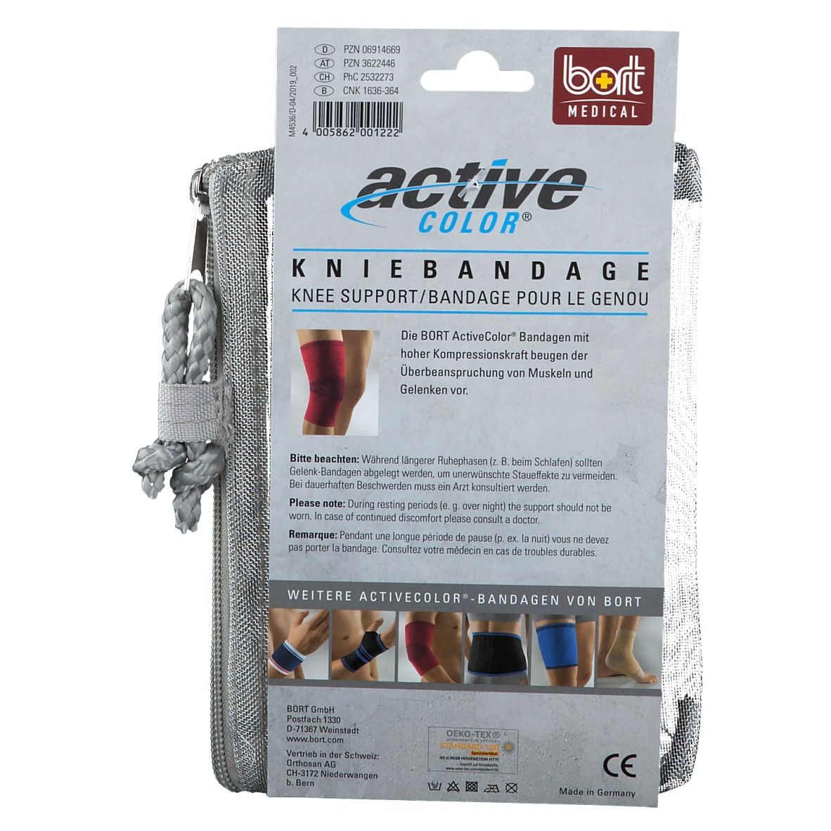 BORT ActiveColor® Kniebandage Gr. M rot
