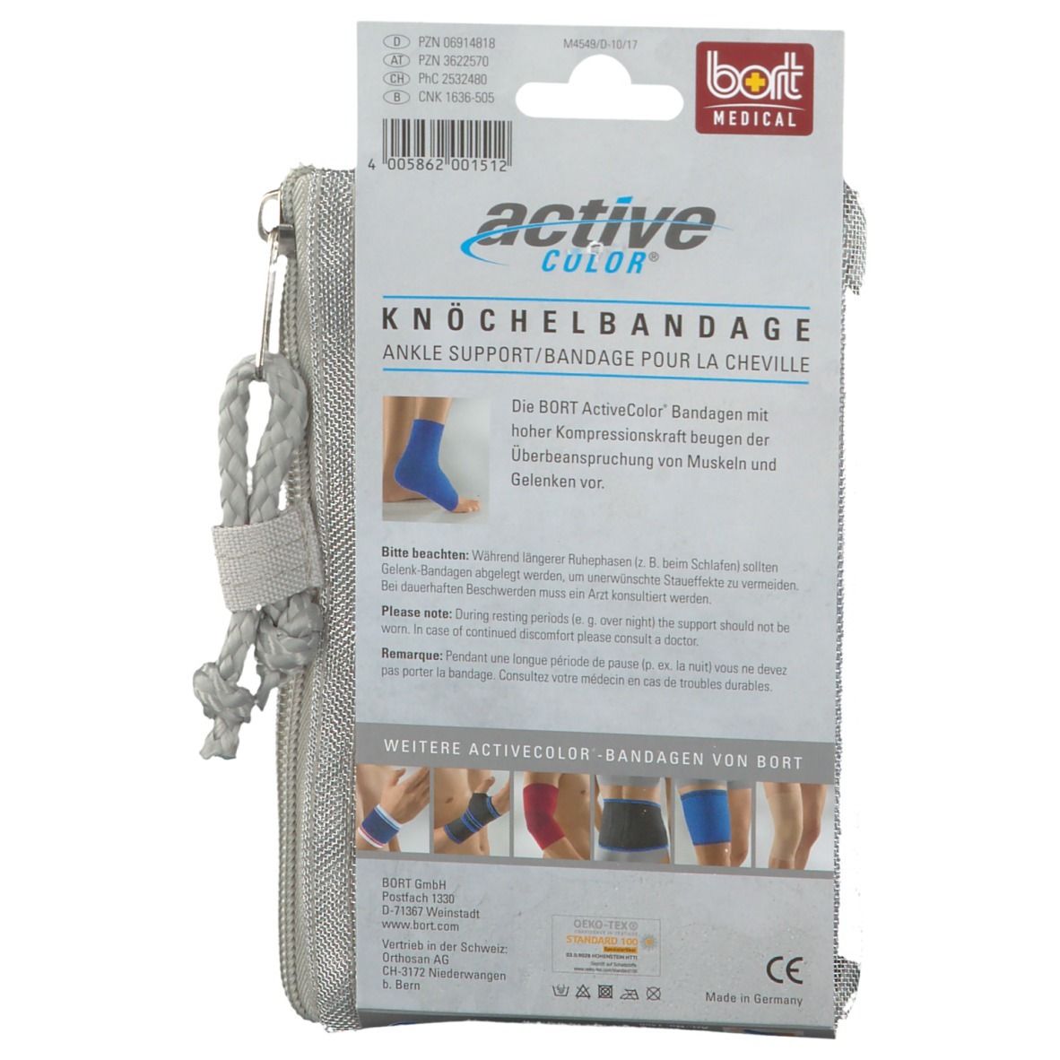 Bort Activecolor Knöchelbandage medium blau