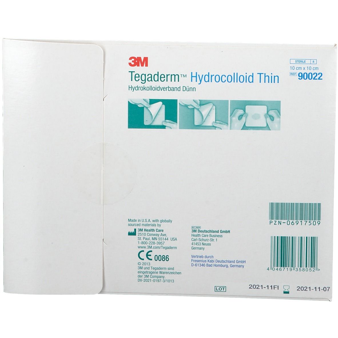 Tegaderm Hydrocolloid thin FK 10x10 cm 90022 5 St Verband