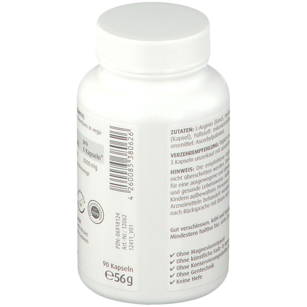 L Arginin Kapseln 500 mg ZeinPharma