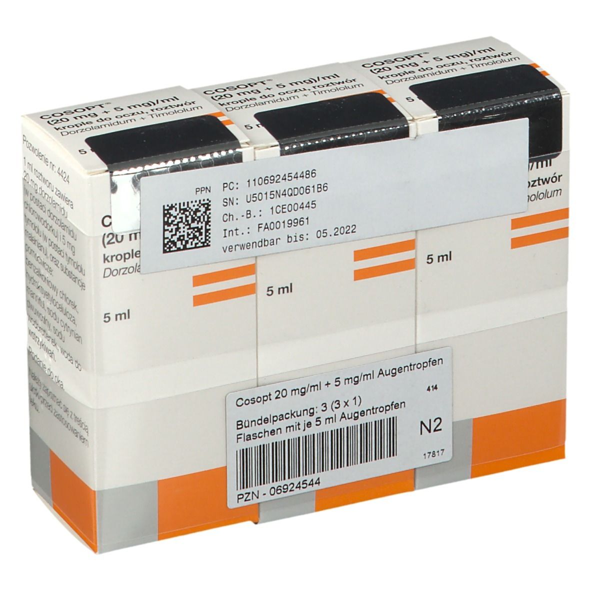 Cosopt 20 mg/ml + 5 mg/ml