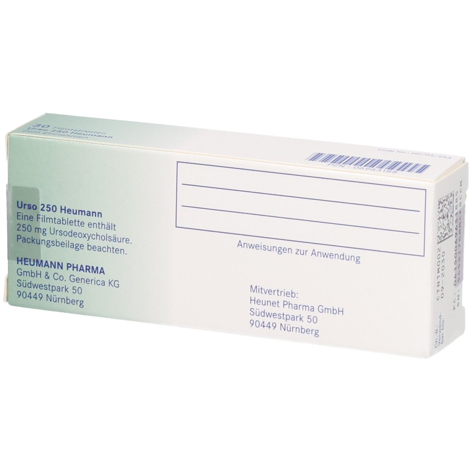 Urso 250 Heumann Filmtabletten, 30 Stück.