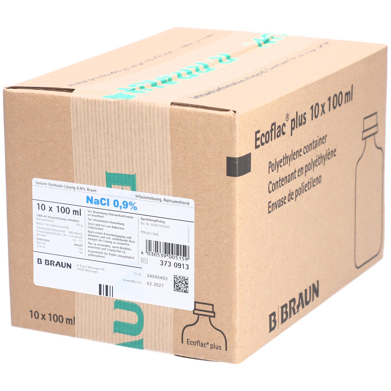 NaCL Kochsalzlösung 0,9% 10X100 ml Infusionslösung