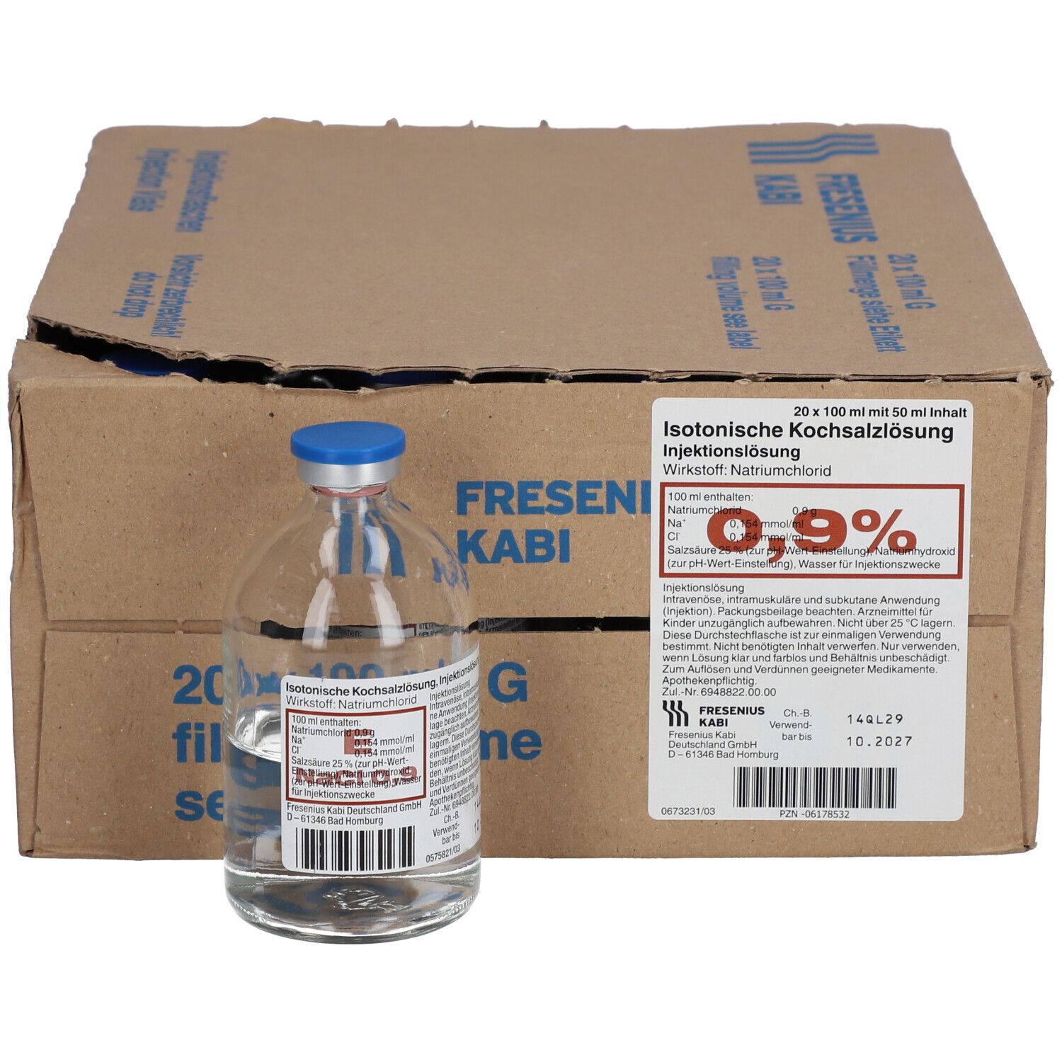 Isotonische Kochsalzlösung 0,9 % 20X50 ml Injektionslösung