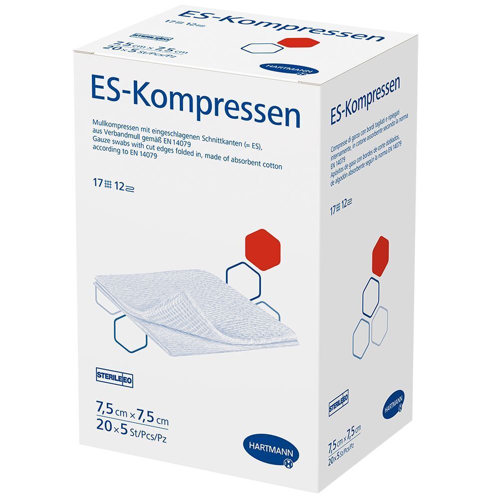 ES-Kompressen 7,5 x 7,5 cm steril 20X5 St Kompressen