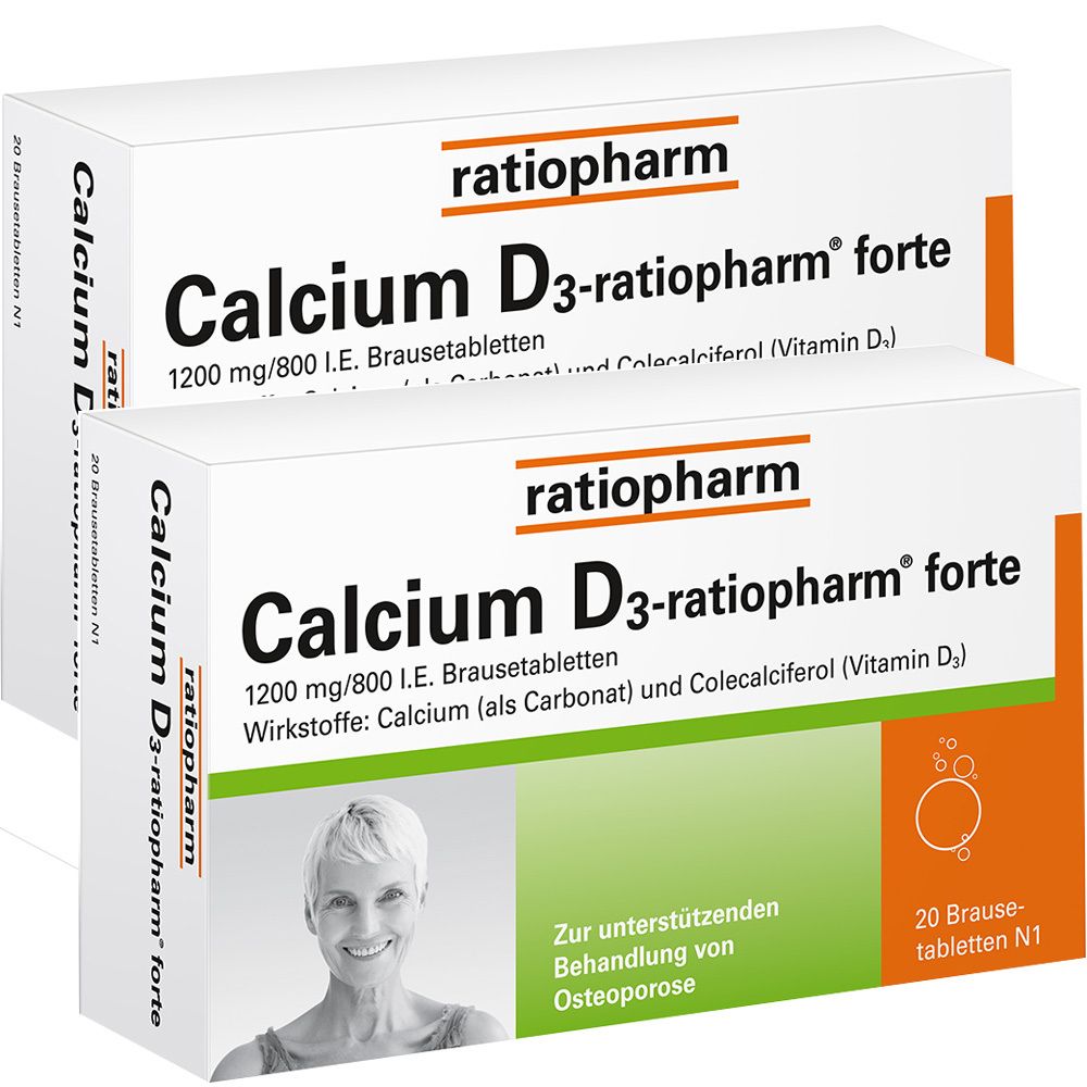 Calcium D3-ratiopharm® forte Brausetabletten 40 St Brausetabletten