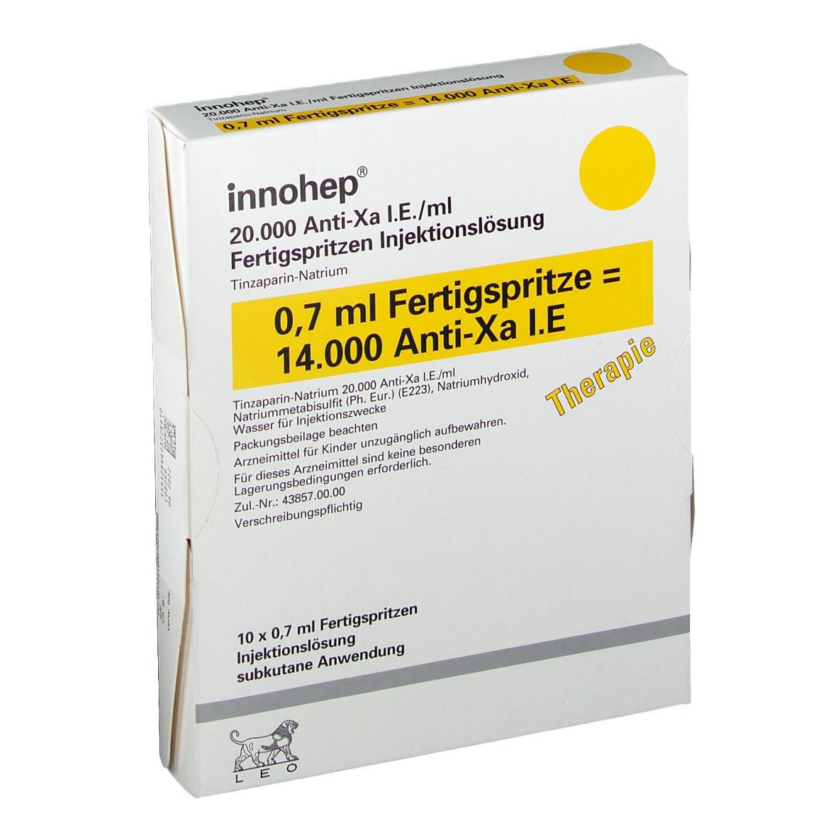 Innohep® 20.000 Anti-Xa I.E./ ml 0,7 ml