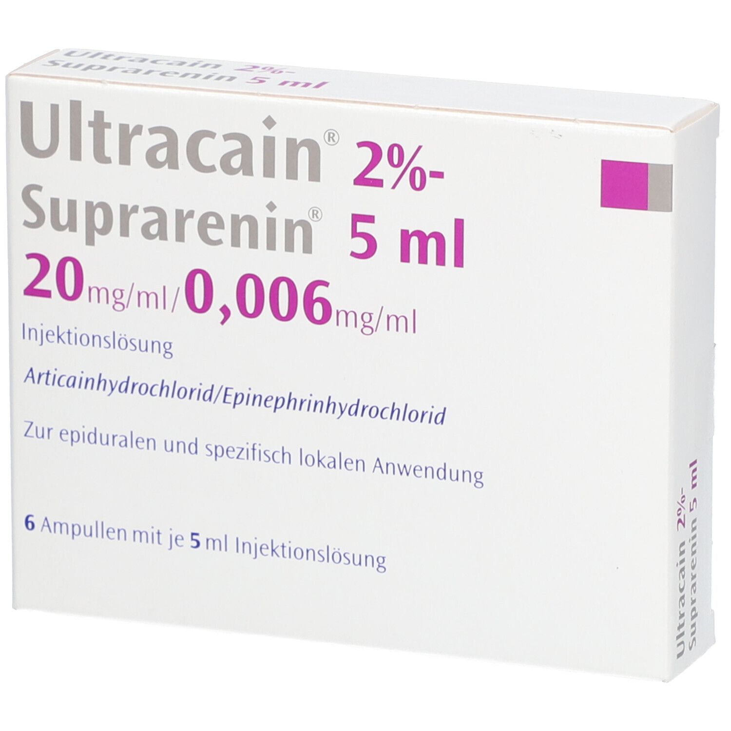 Ultracain 2% Suprarenin 5 ml Inj.-Lösung i.e.Amp. 6x5 Injektionslösung