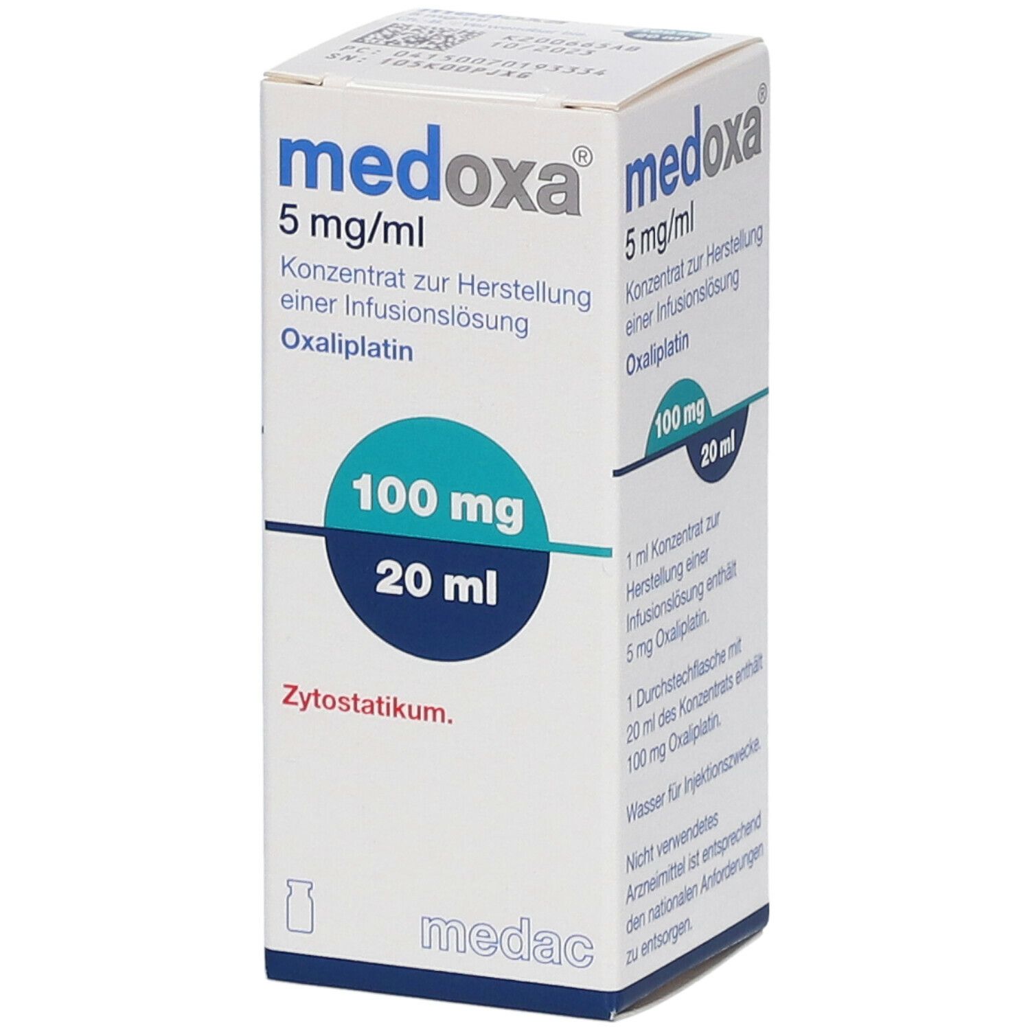 MEDOXA 100 mg 5 mg/ml Konz.z.Hers.e.Infus.Lsg.