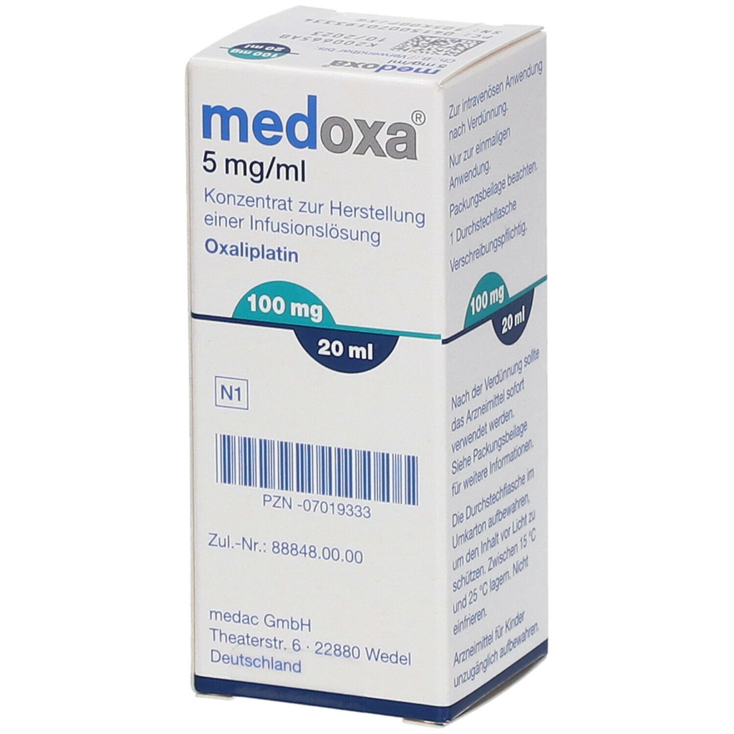 MEDOXA 100 mg 5 mg/ml Konz.z.Hers.e.Infus.Lsg.