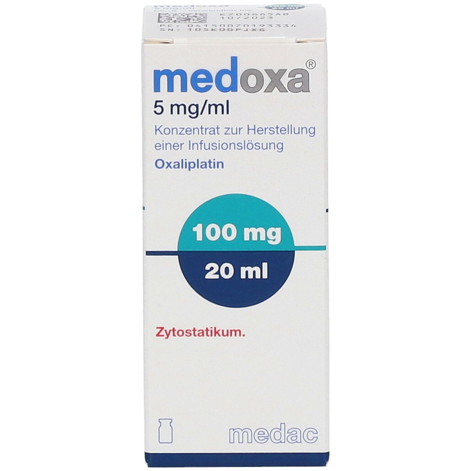 MEDOXA 100 mg 5 mg/ml Konz.z.Hers.e.Infus.Lsg.