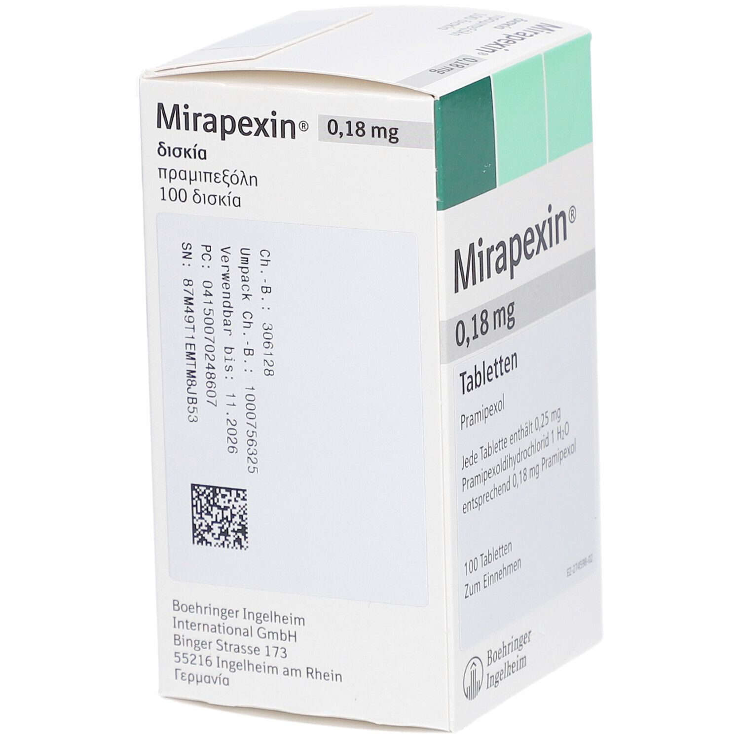 Mirapexin 0,18 mg
