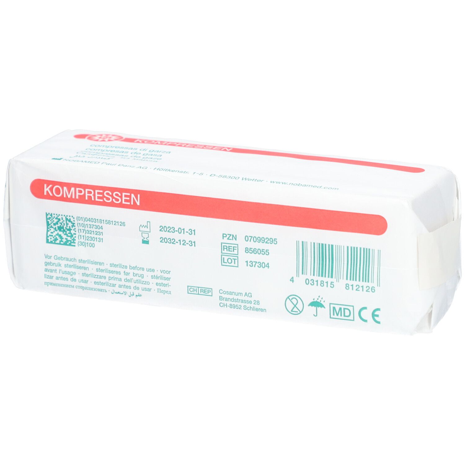 NOBA Mullkompressen unsteril 12- lagig 5 x 5 cm