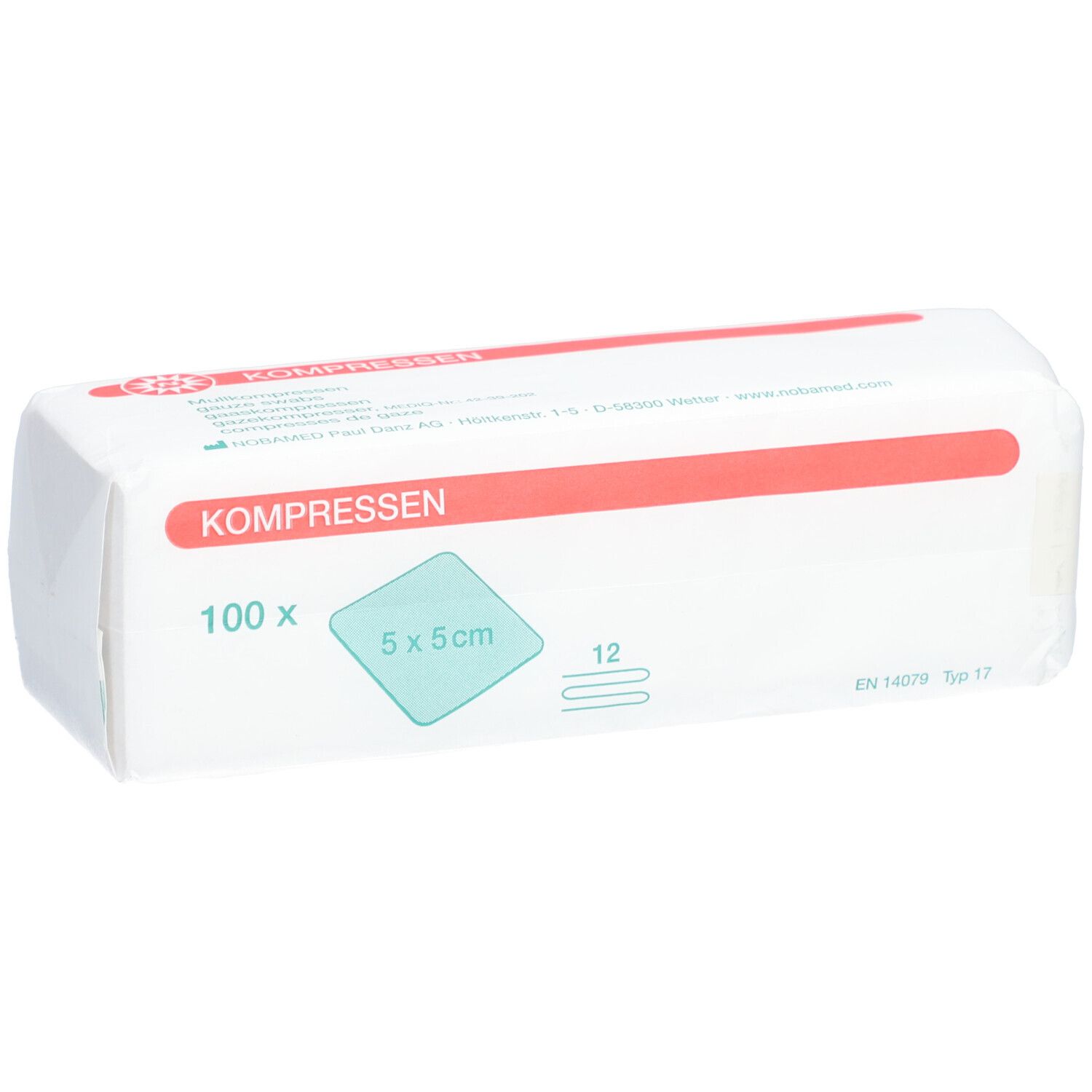 NOBA Mullkompressen unsteril 12- lagig 5 x 5 cm