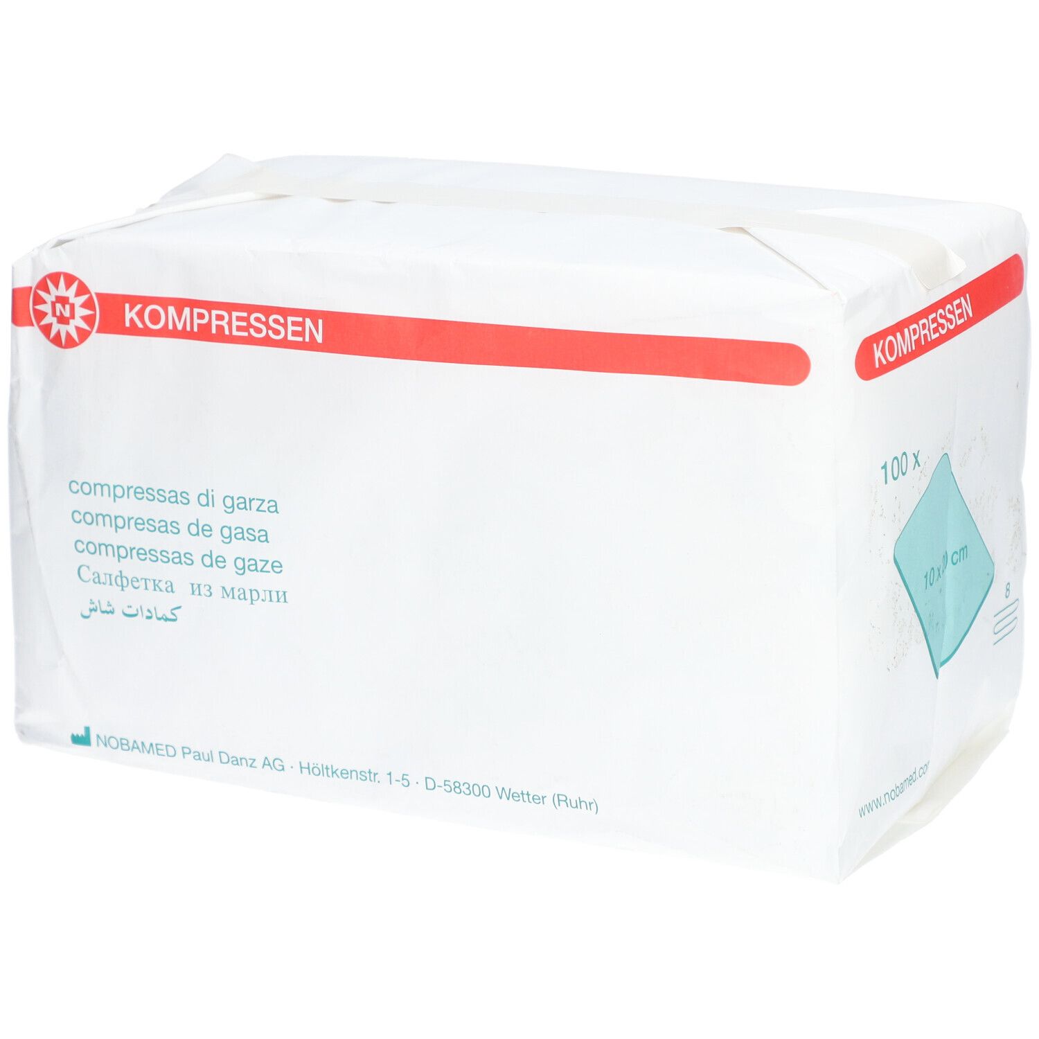 NOBA Mullkompressen unsteril 8- lagig 100 Stück 10 x 20 cm