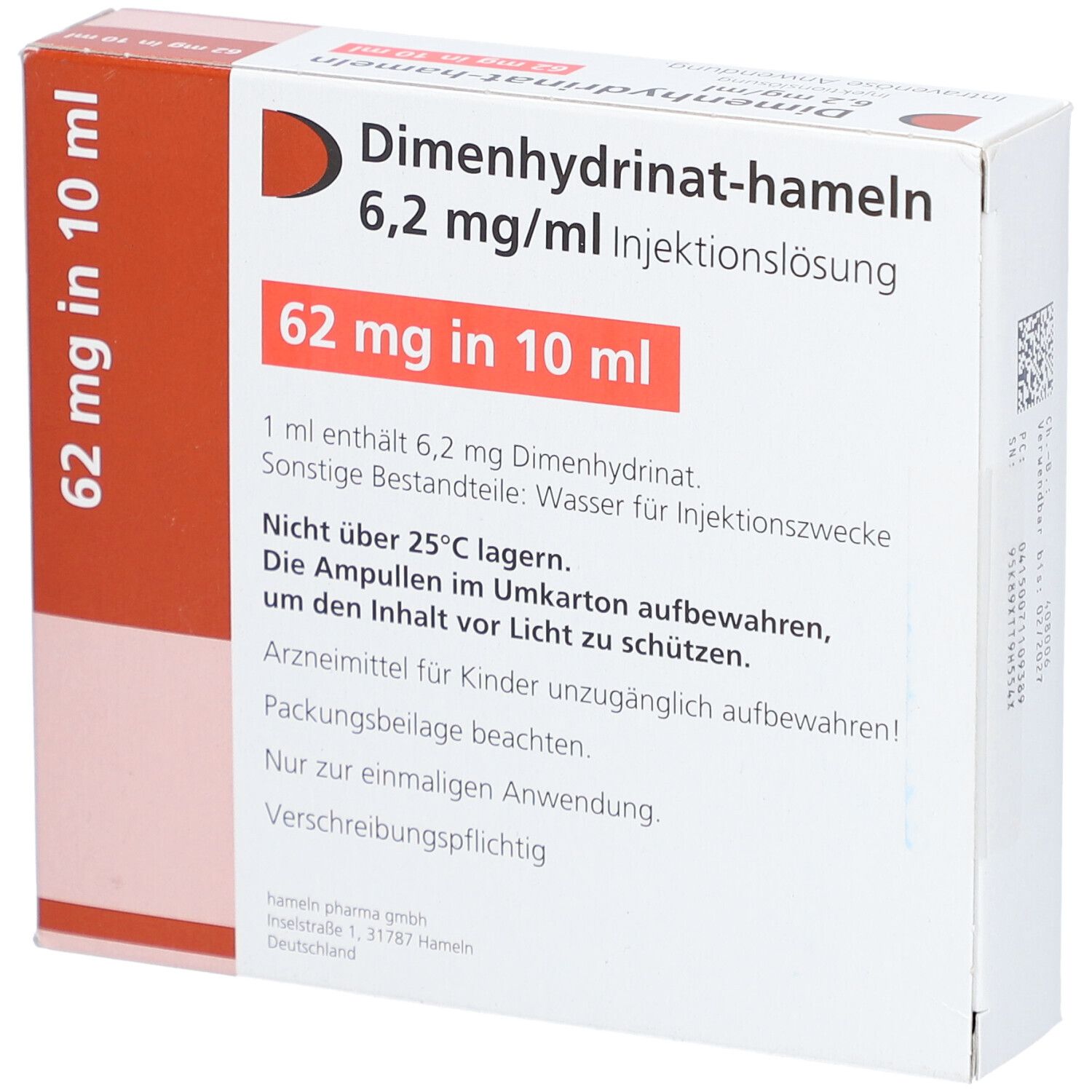 Dimenhydrinat-hameln 6,2 mg/ml