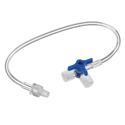 Discofix®-3 Dreiwegehahn mit Verbindungsleitung 25 cm blau