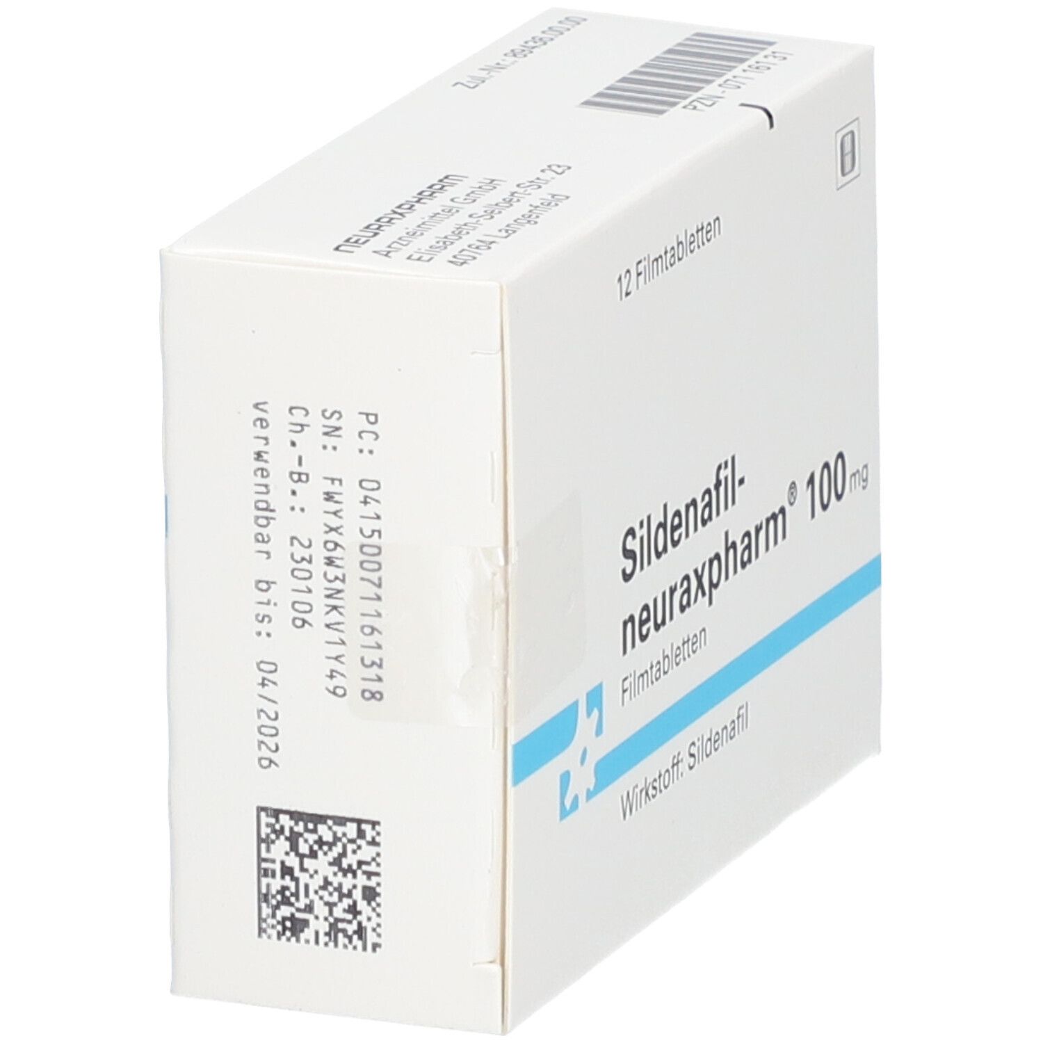 SILDENAFIL-neuraxpharm 100 mg Filmtabletten 12 St