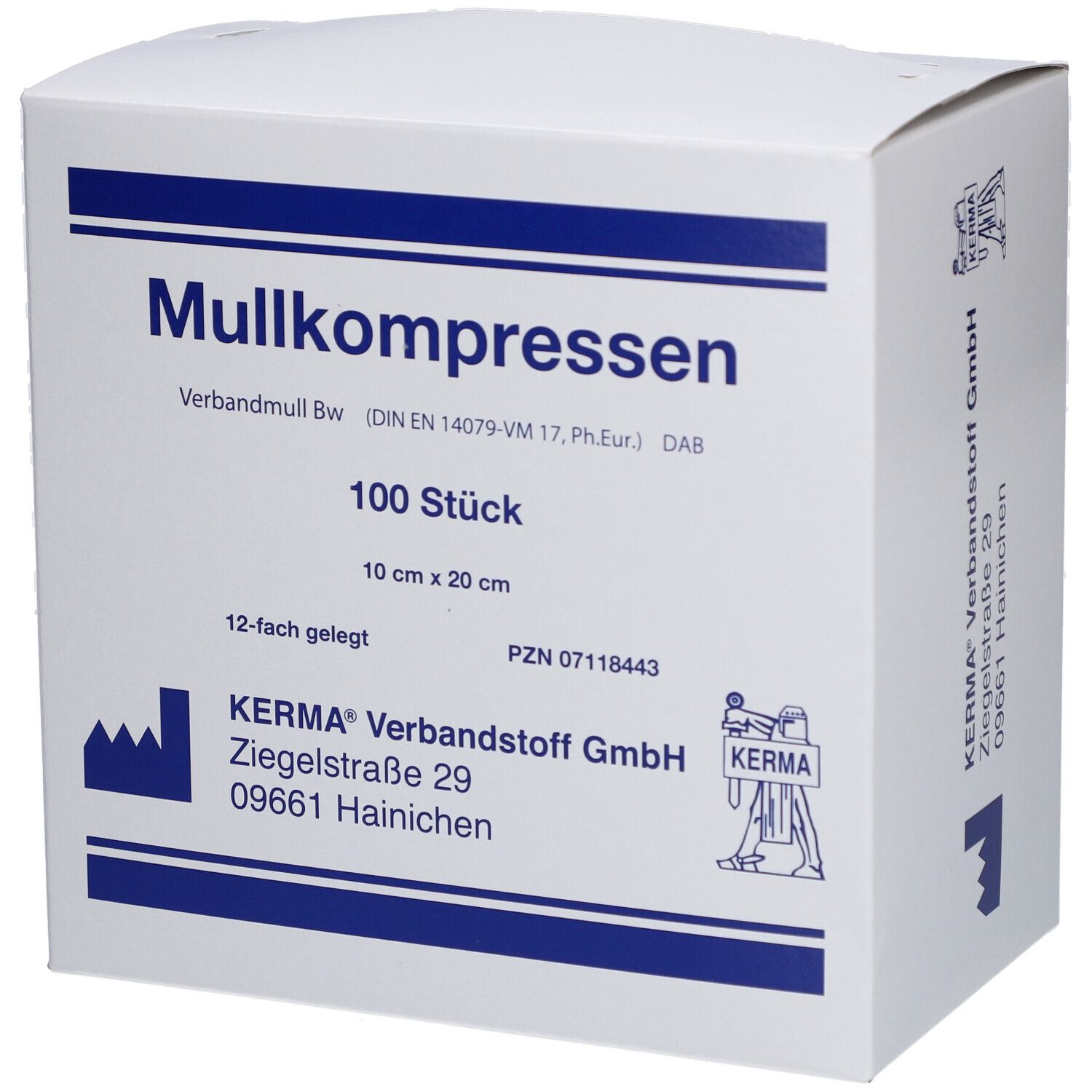 Mullkompressen 10 cm x 10 cm steril 12 fach