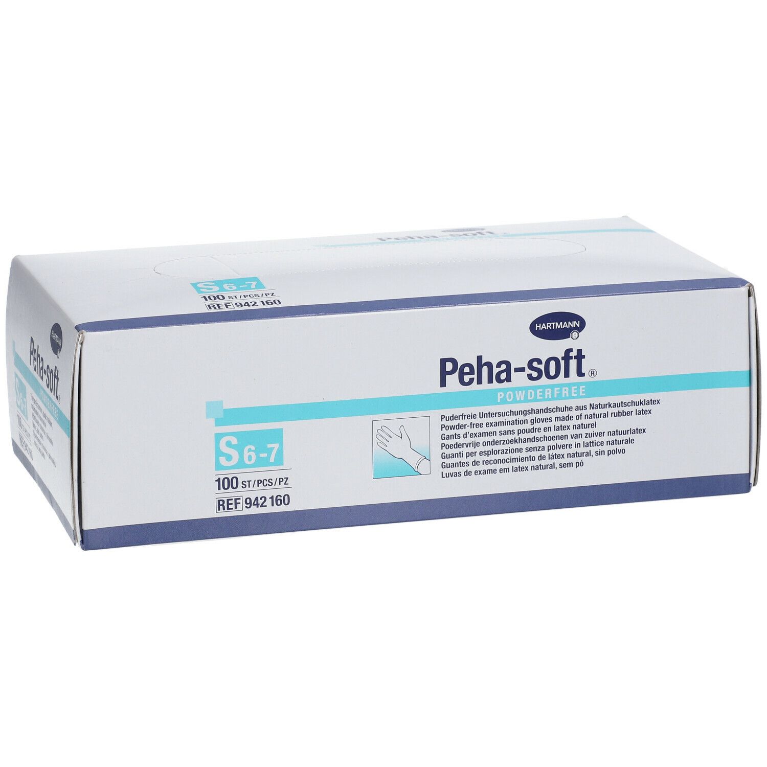 Peha-soft® powderfree aus Latex Untersuchungshandschuhe Gr. S 6 - 7