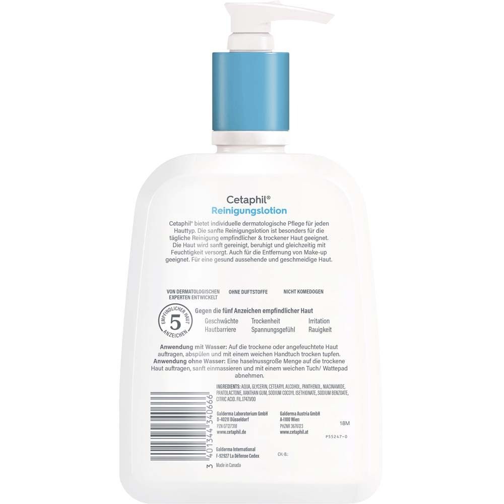 Rückseite der Flasche. Text und Inhaltsstoffe. 460 ml.