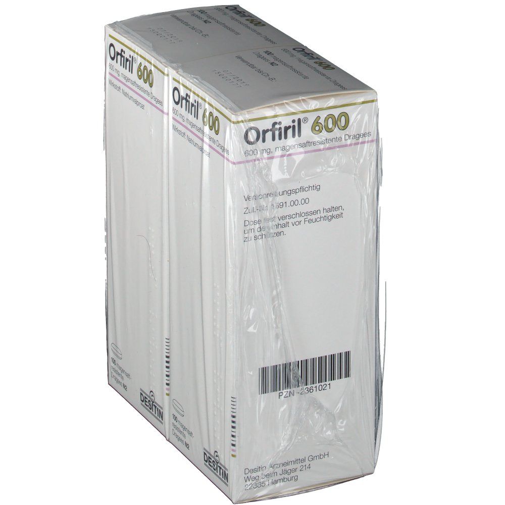 Orfiril 600 magensaftresistente Dragees 200 St magensaftresistent