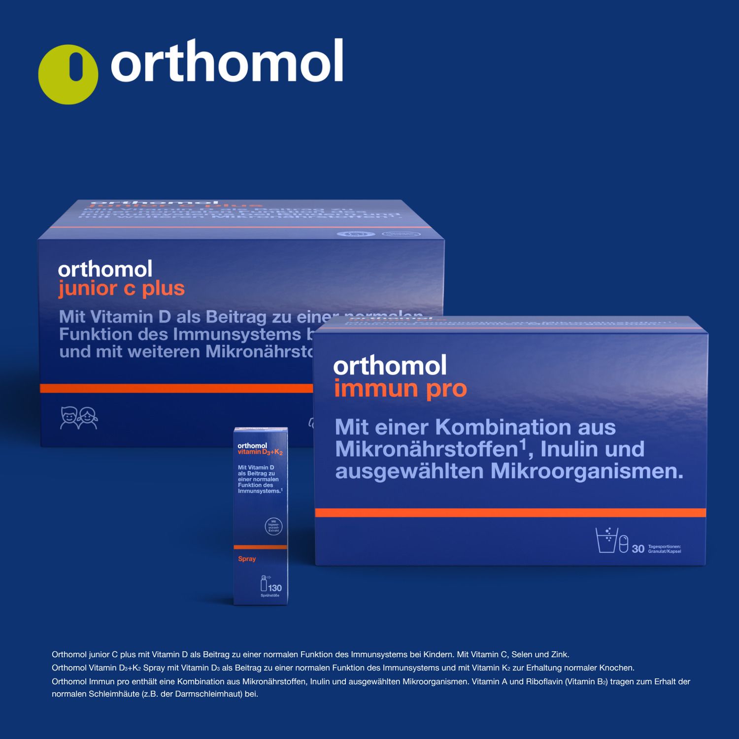 Orthomol Immun - Mikronährstoffe zur Unterstützung des Immunsystems - mit Vitamin C, Vitamin D und Zink - Direktgranulat Orangen-Geschmack