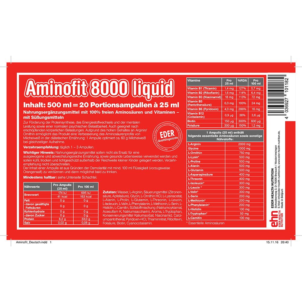Aminofit 8000 Liquid Ampullen
