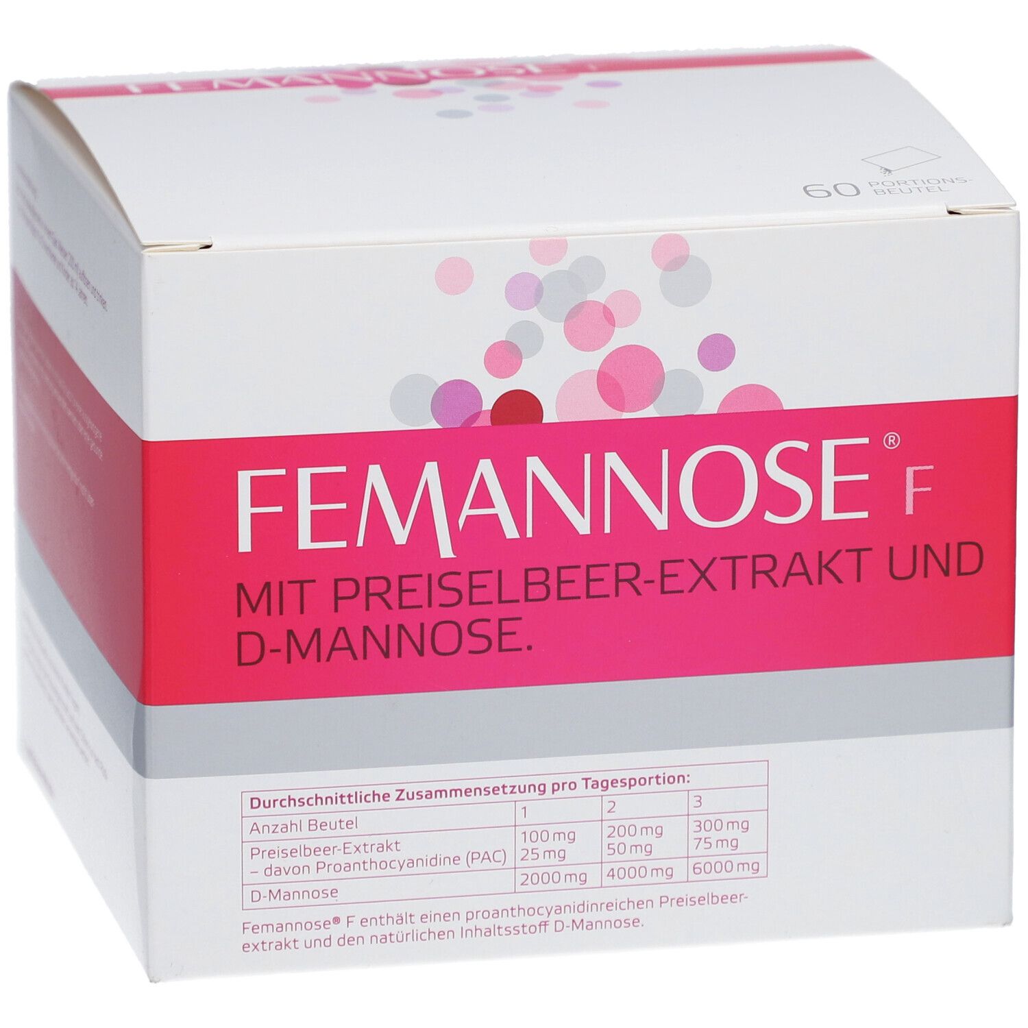 Femannose F – Trinkgranulat mit je 2000 mg D-Mannose Pulver und 100 mg Preiselbeer-Extrakt