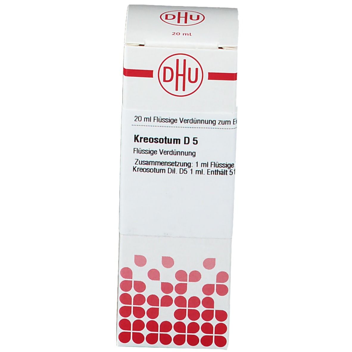 Weiße Verpackung mit rotem DHU-Logo und Text. 20 ml.